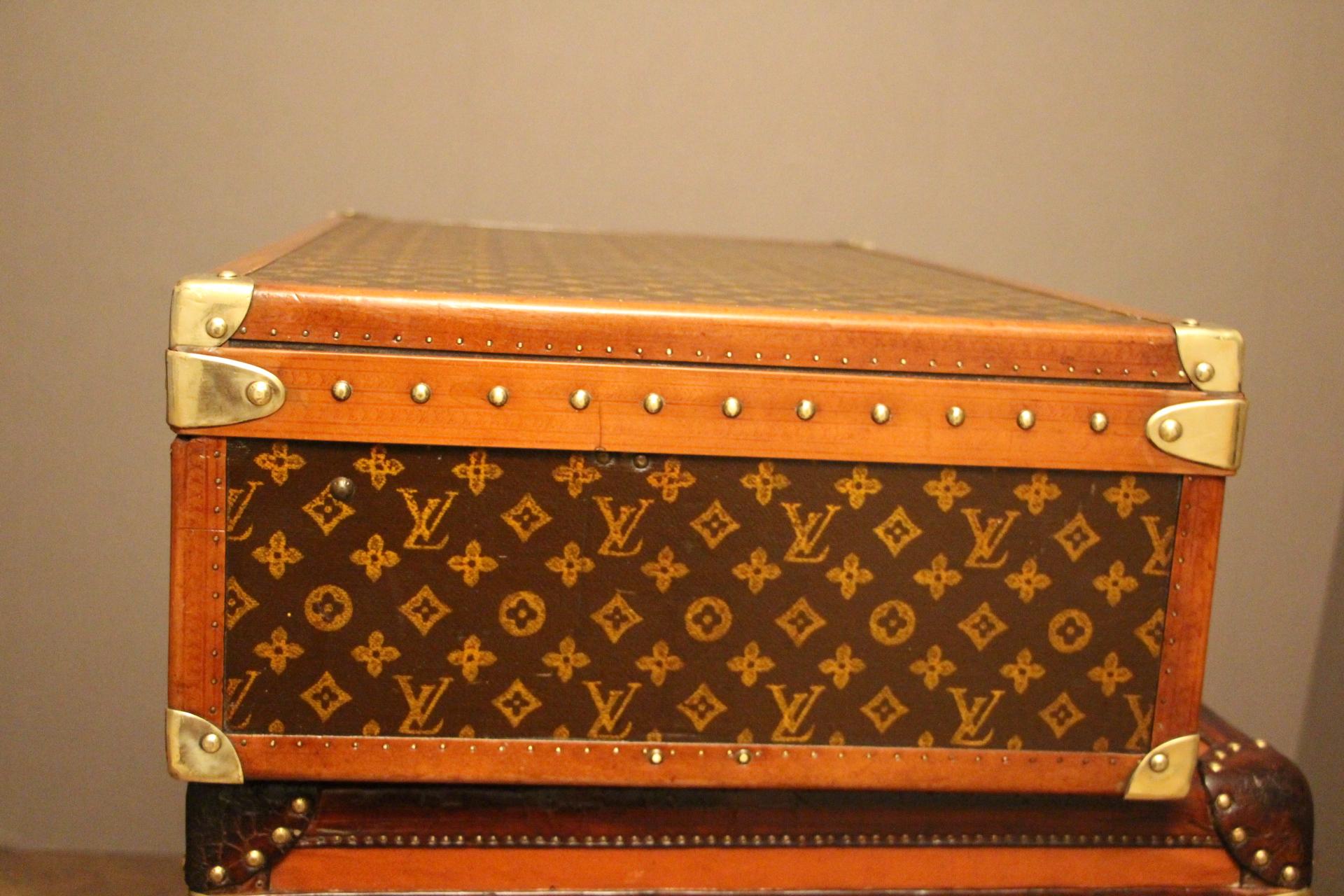 1930-1950s Louis Vuitton Stenciled Monogram Suitcase, Alzer 75 Louis Vuitton 3