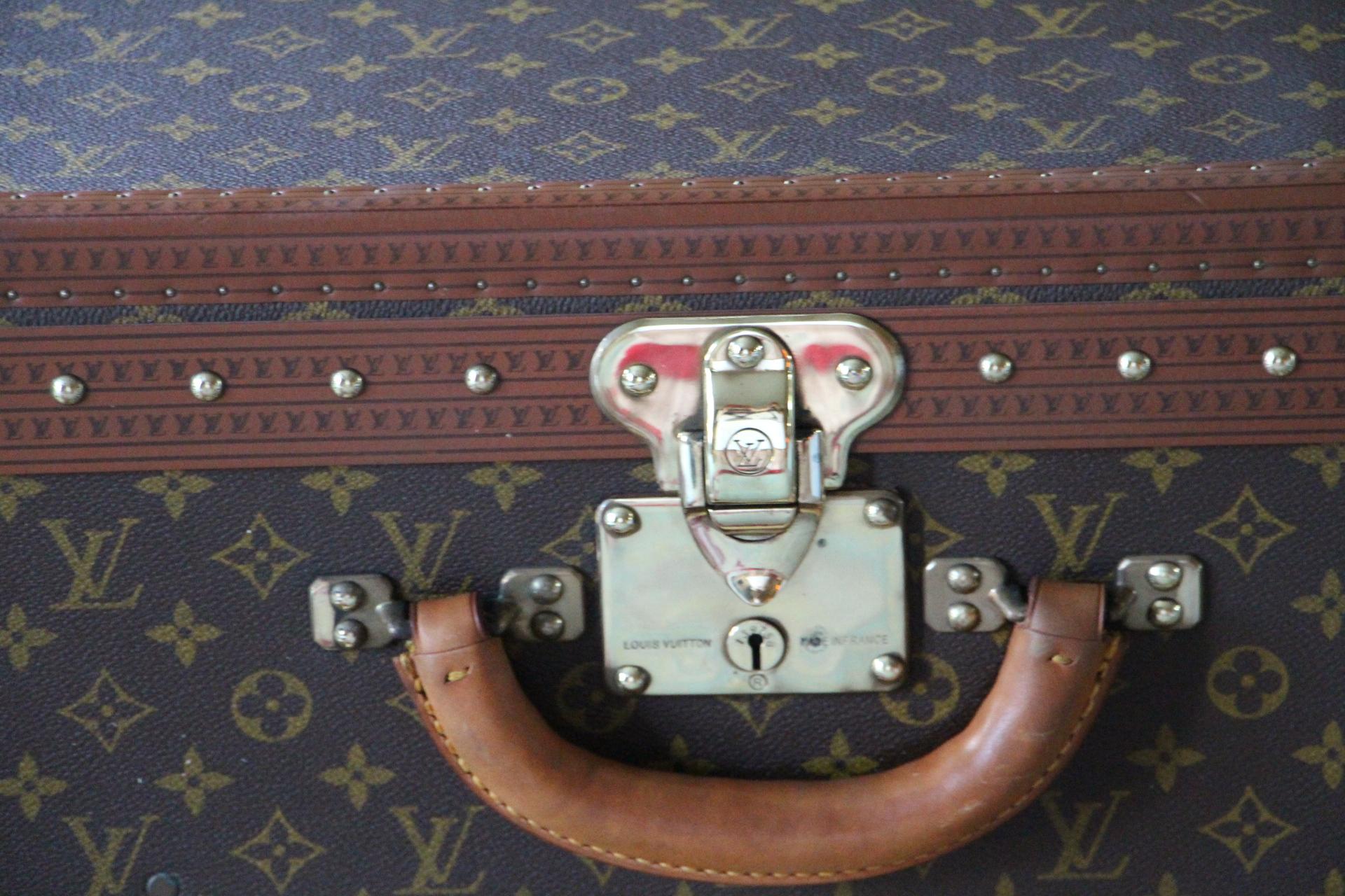 French 1980s Louis Vuitton Suitcase, Alzer 60 Louis Vuitton Suitcase
