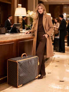 1980s Louis Vuitton Vintage Monogram Canvas Suitcase with Lock & Tag