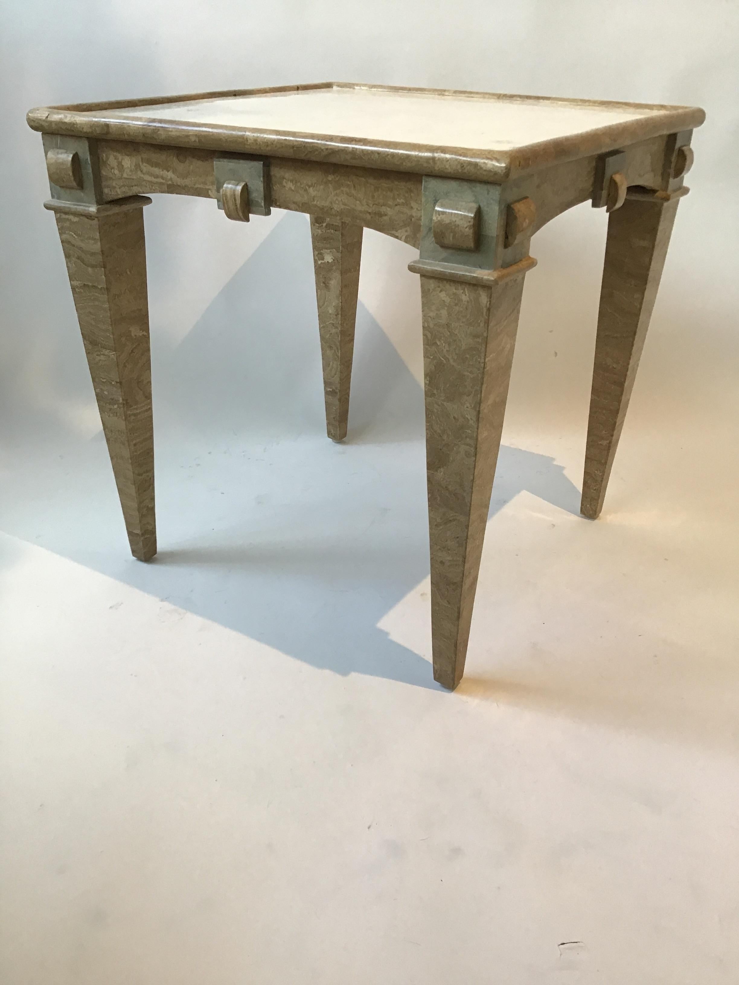 1980s Louis XVI marble side table.