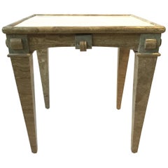 Table d'appoint en marbre Louis XVI des années 1980