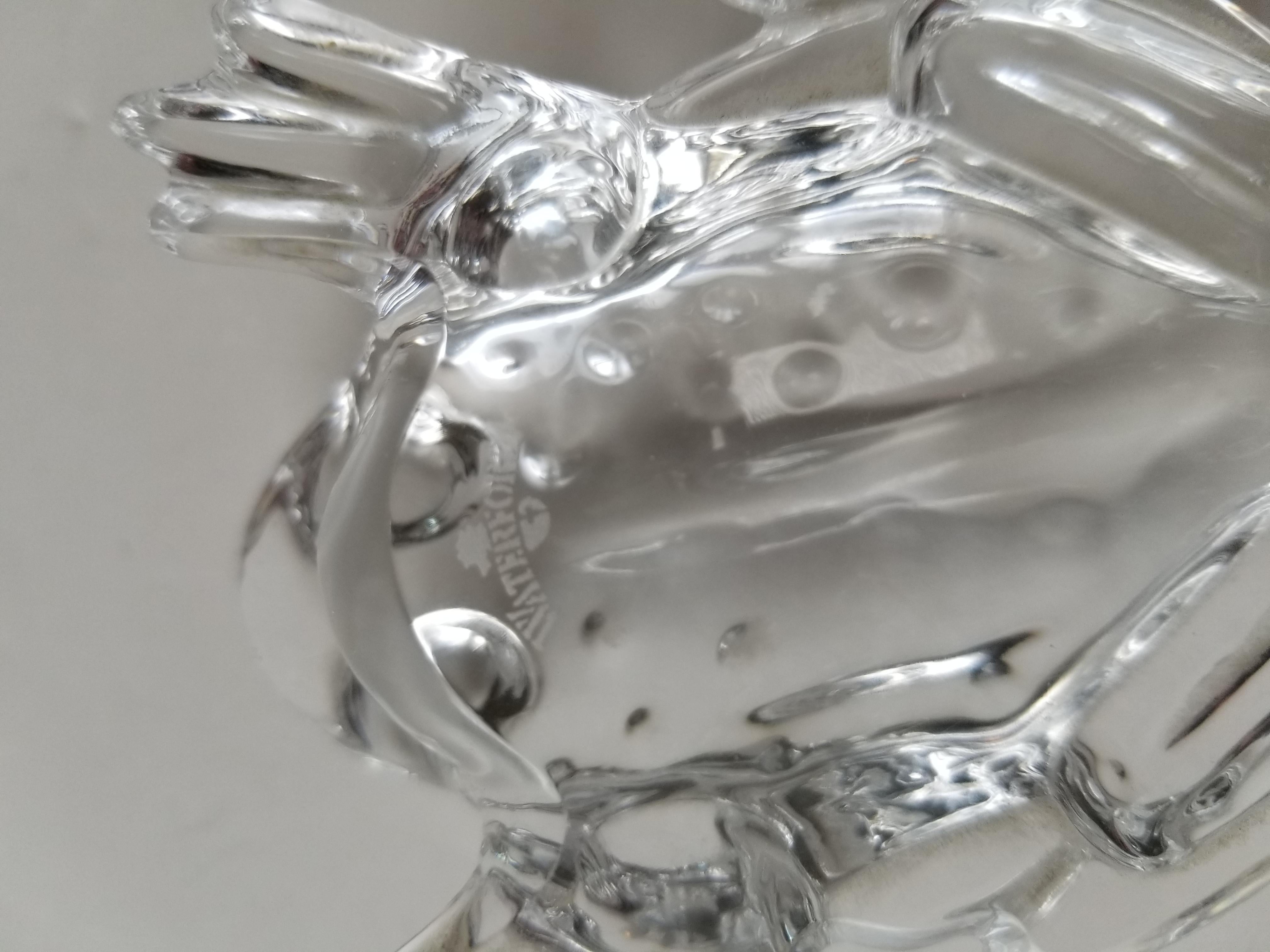 1980s Lovely Frog Paperweight Sculptural Glass Figurine by Waterford Crystal 3