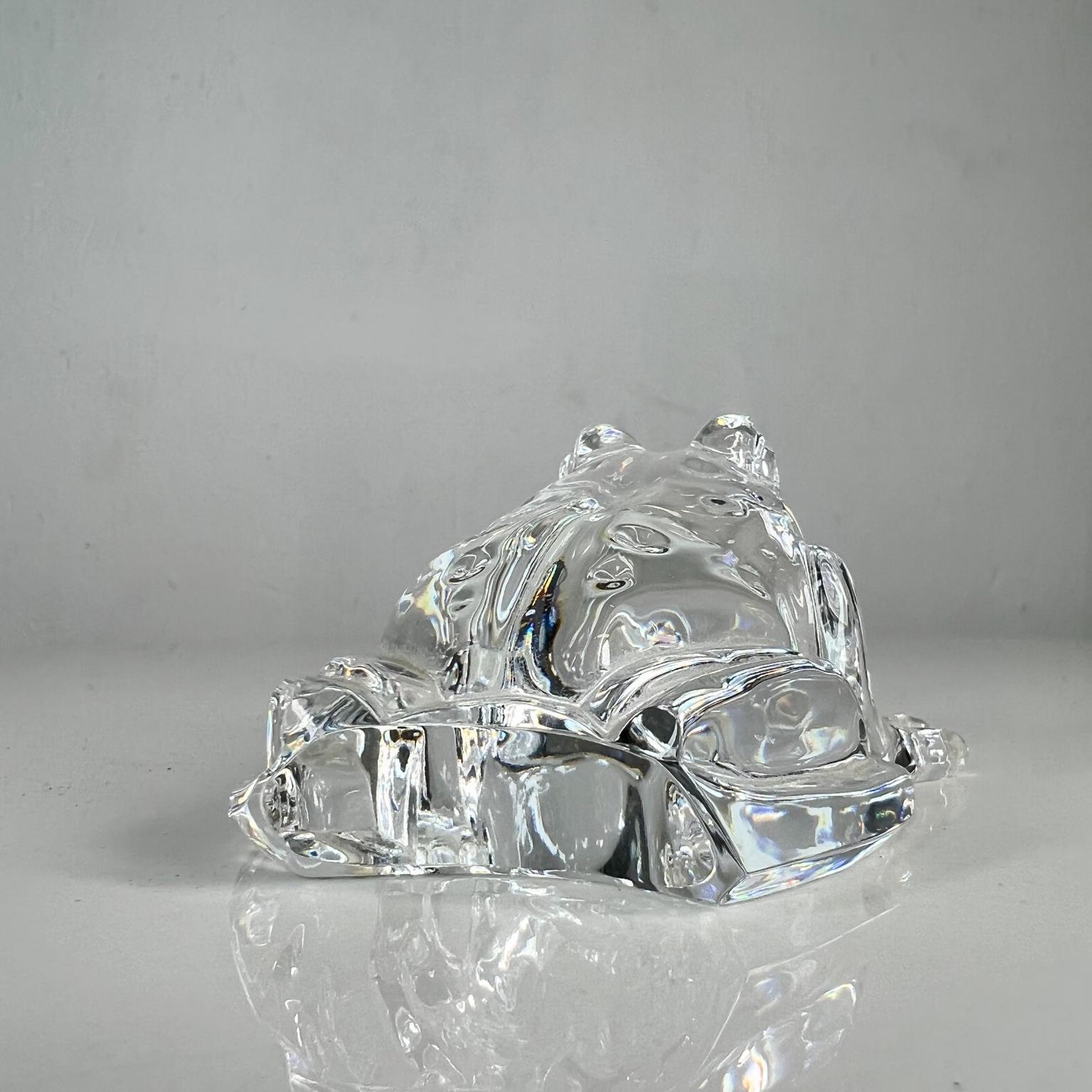 1980s Lovely Frog Paperweight Sculptural Glass Figurine by Waterford Crystal 7