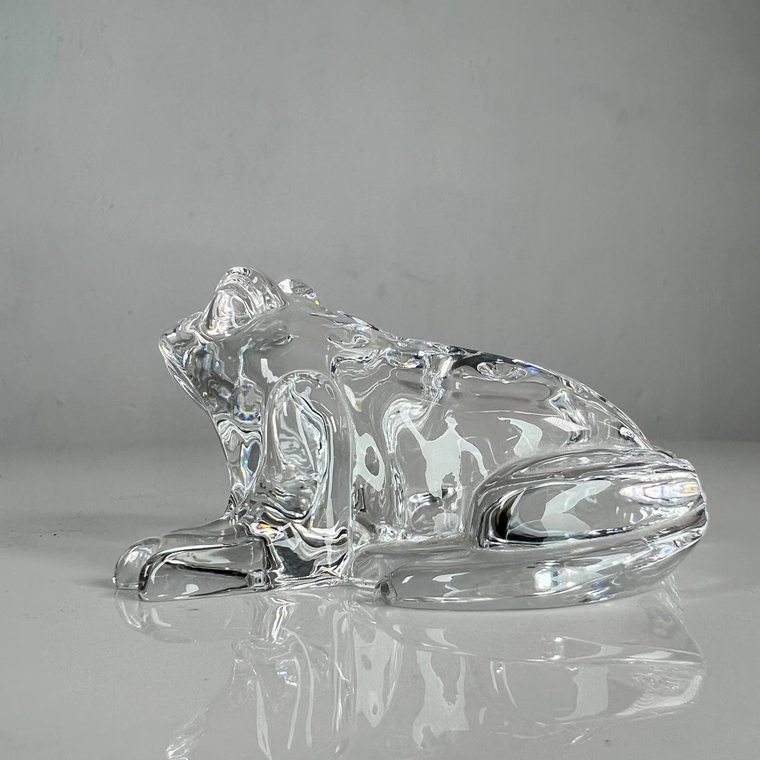 1980s Lovely Frog Paperweight Sculptural Glass Figurine by Waterford Crystal 8