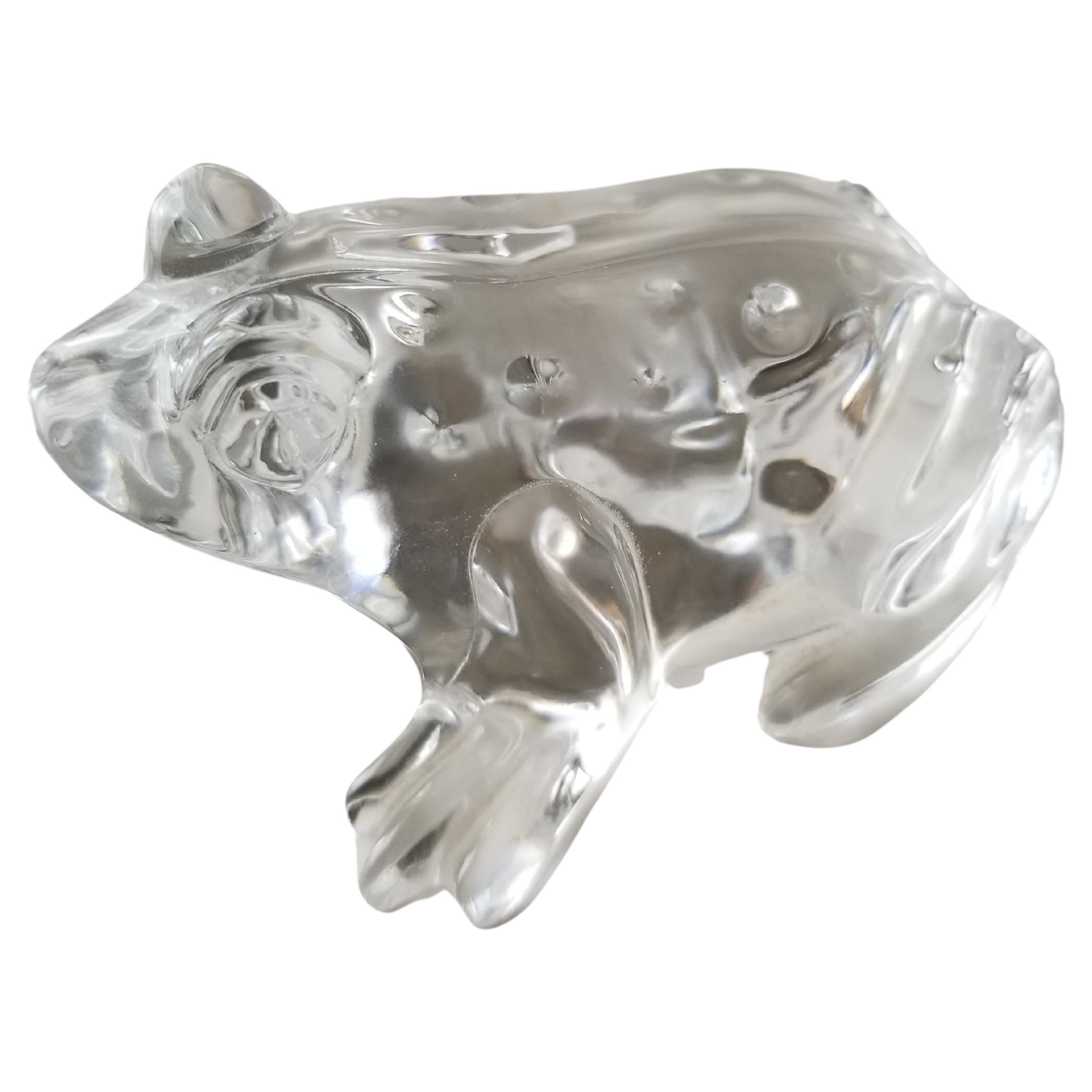 Frog paperweight.
1980s Adorable waterford crystal glass frog paperweight sculpture.
signed by maker Waterford made in Ireland
approximately 1.75 H x 3 W x 3.5 D.
Preowned original good vintage condition,
See images provided.