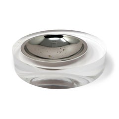 Lucite- und Chromschale von Felice Antonio Botta aus den 1980er Jahren