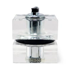 1980s Lucite and Chrome Table Lighter by Felice Antonio Botta