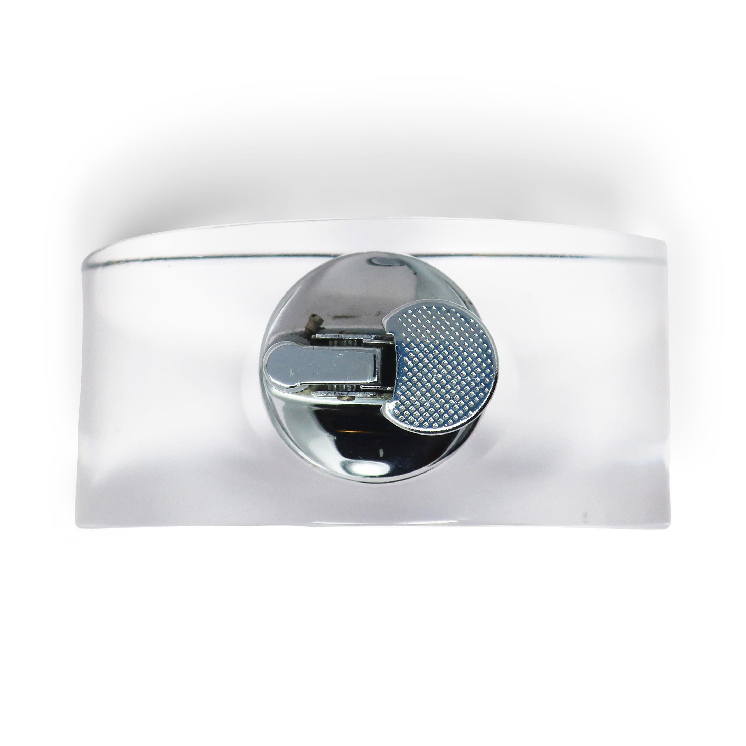 Metal 1980s Lucite Astrolite Table Lighter by Ritts Co. of Los Angeles For Sale