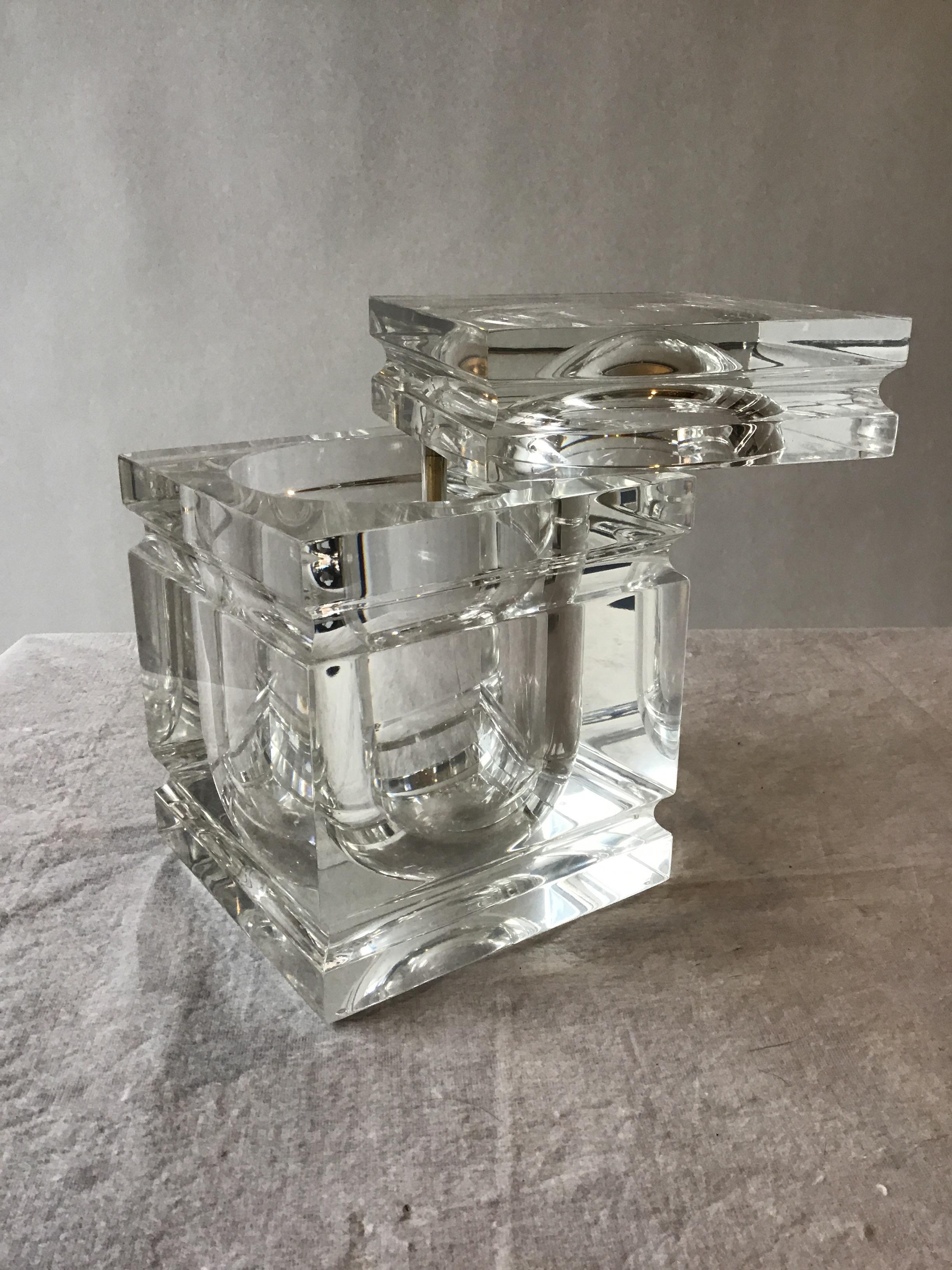 1980s Lucite Box / Ice Bucket For Sale 3