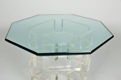 1980s Lucite Brick Side Table