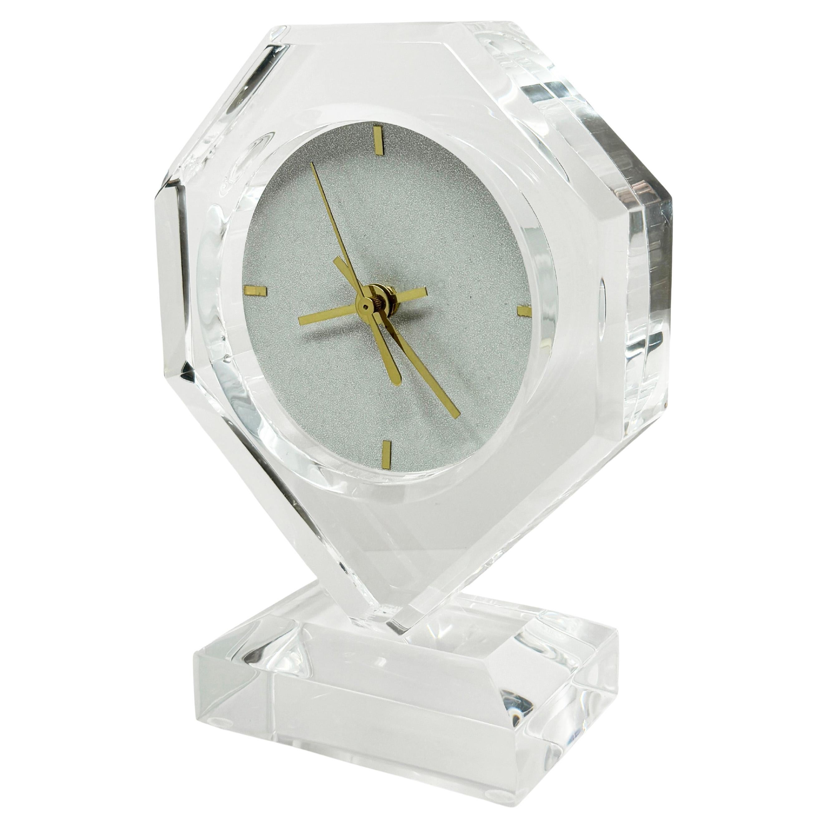 1980s Lucite Mantel Clock For Sale at 1stDibs