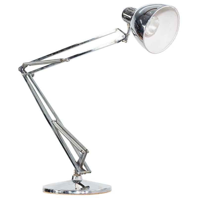 1980s Luxo Norwegian Chrome Table Lamp by Jac Jacobsen For Sale