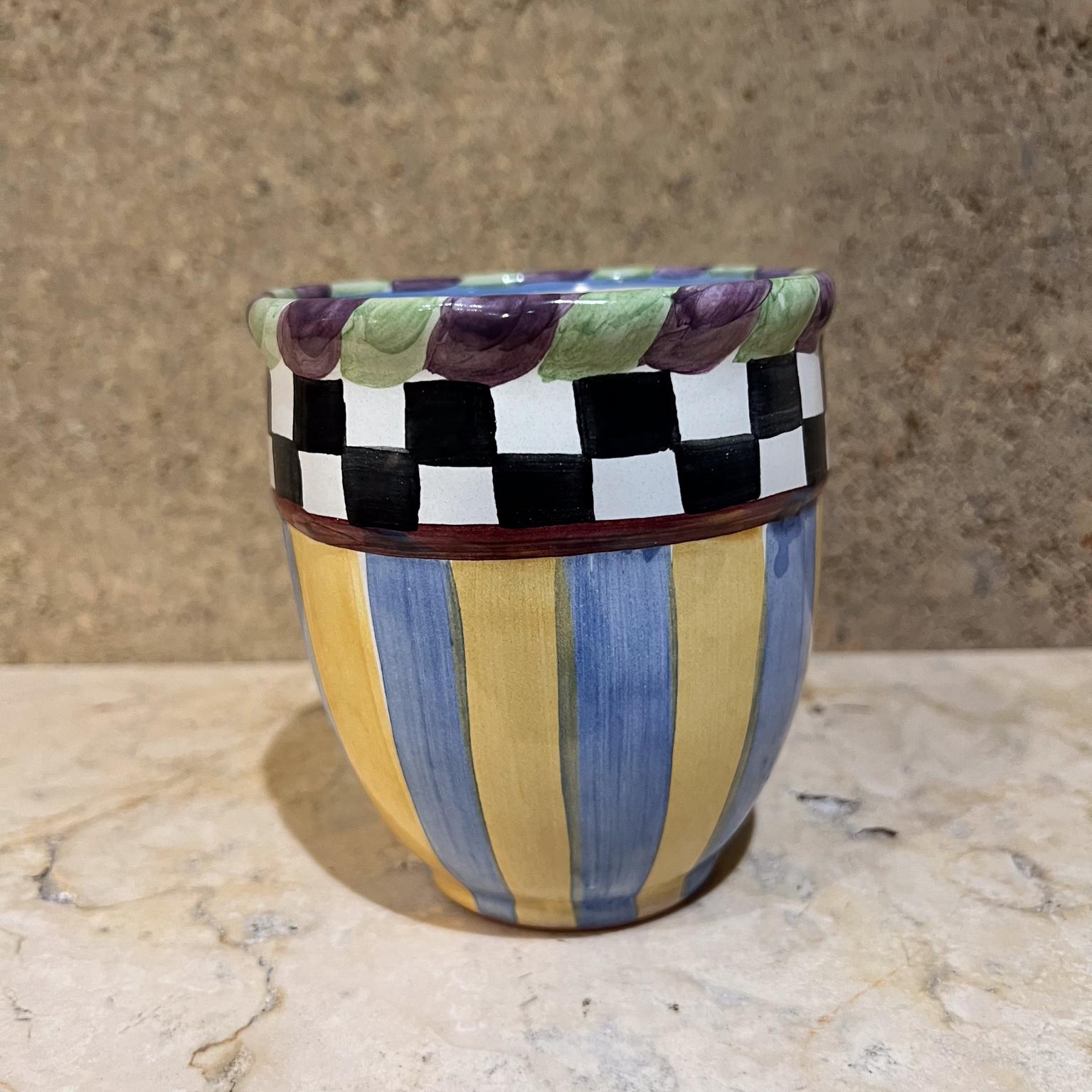 1980s Mackenzie Childs Piccadilly Coffee Mug Art Pottery 3
