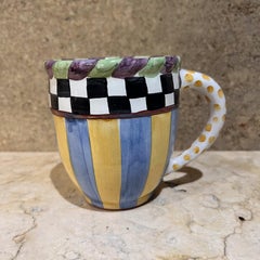 1980 Mackenzie Childs Tasse à café Piccadilly Art Pottery