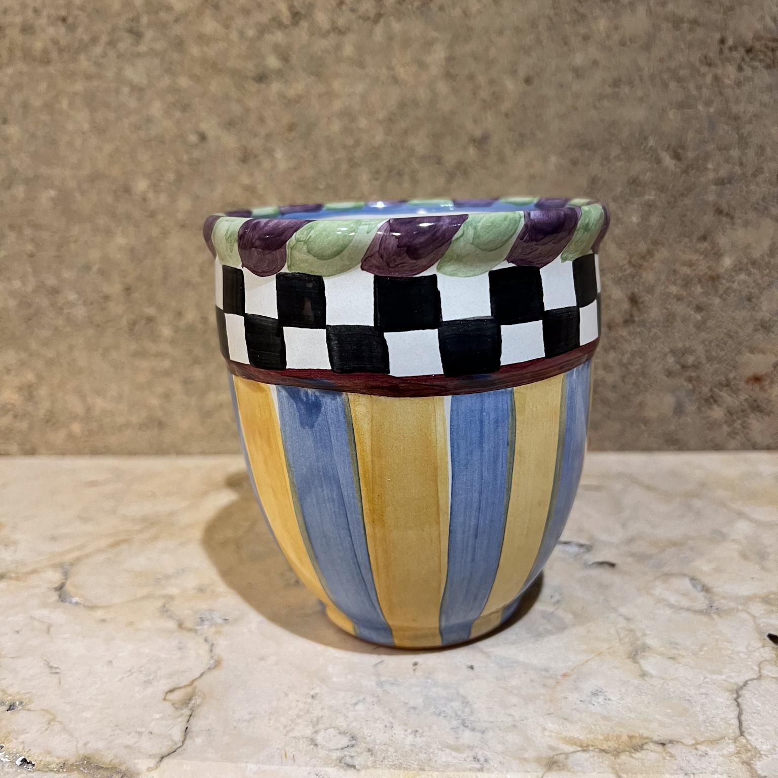 1980s Mackenzie Childs Piccadilly Coffee Mug Art Pottery 2