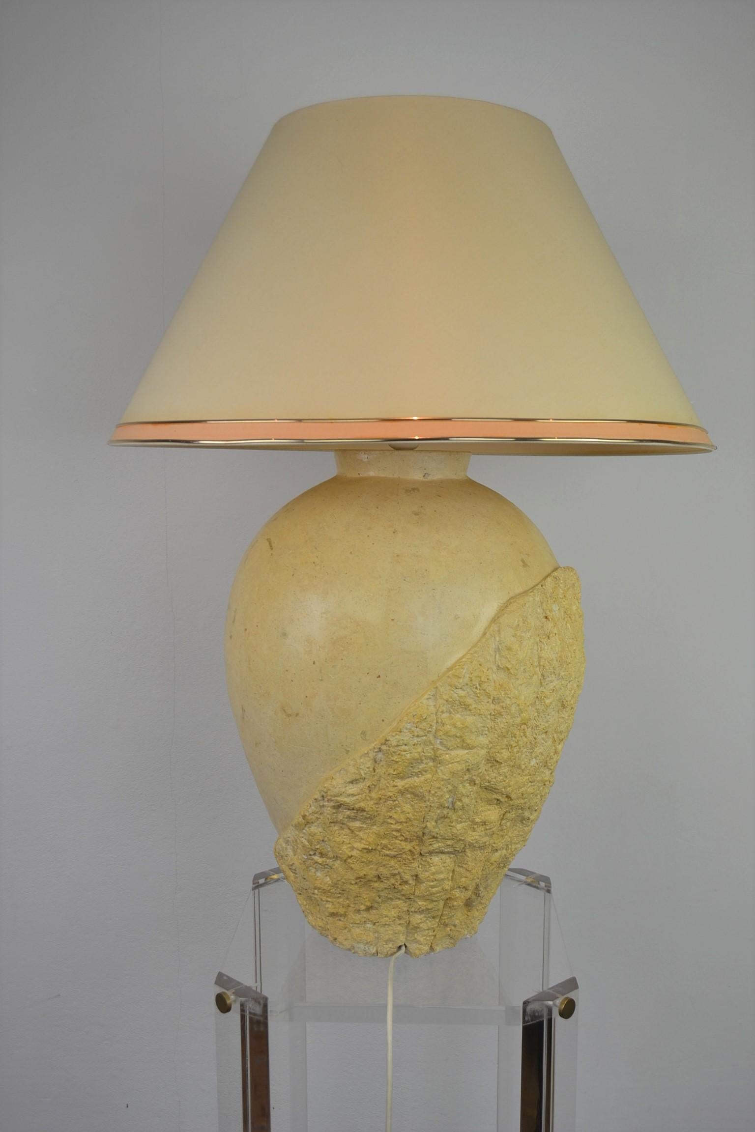 1980s Mactan Stone Table Lamp 3