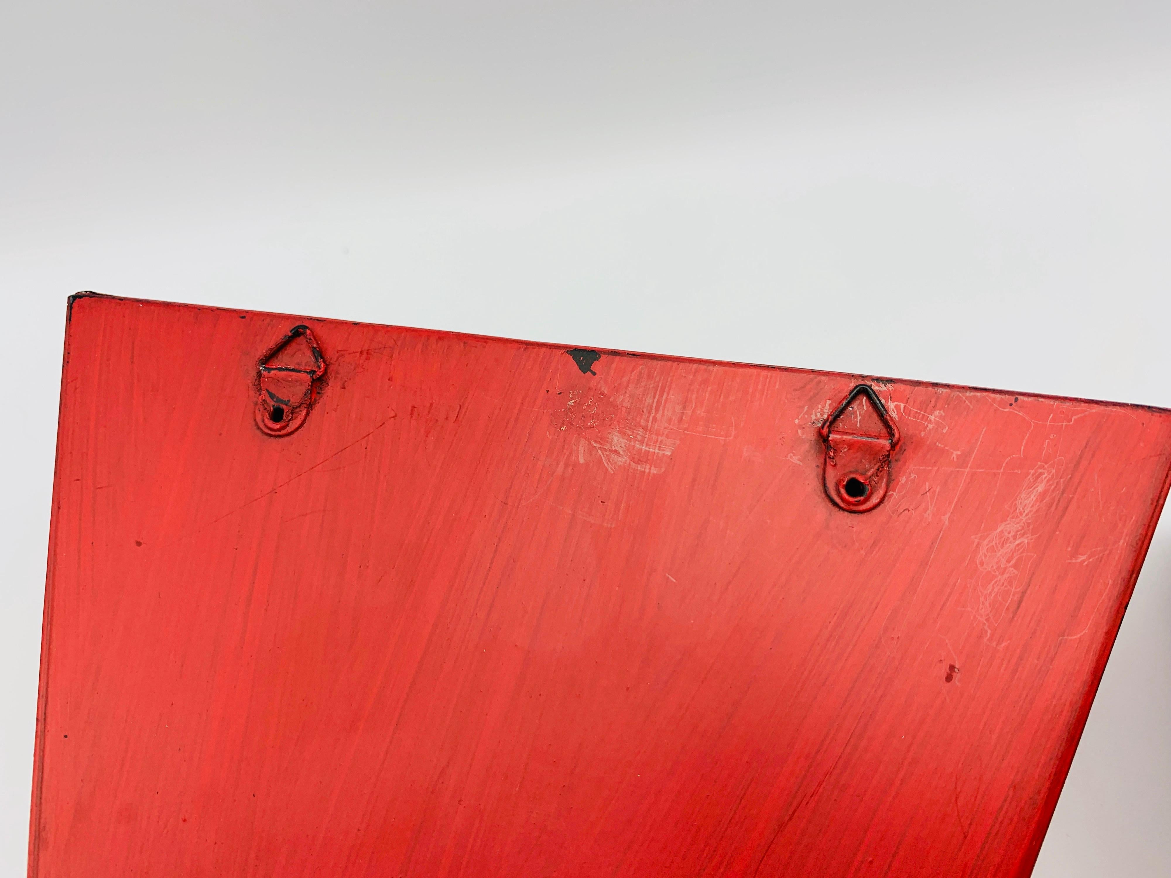 1980s Maitland Smith Red Tole Wall Hanging Shelves, Pair 5