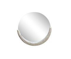 1980s Maitland Smith Style Casa Bisque Tessellated Stone Console Table & Mirror