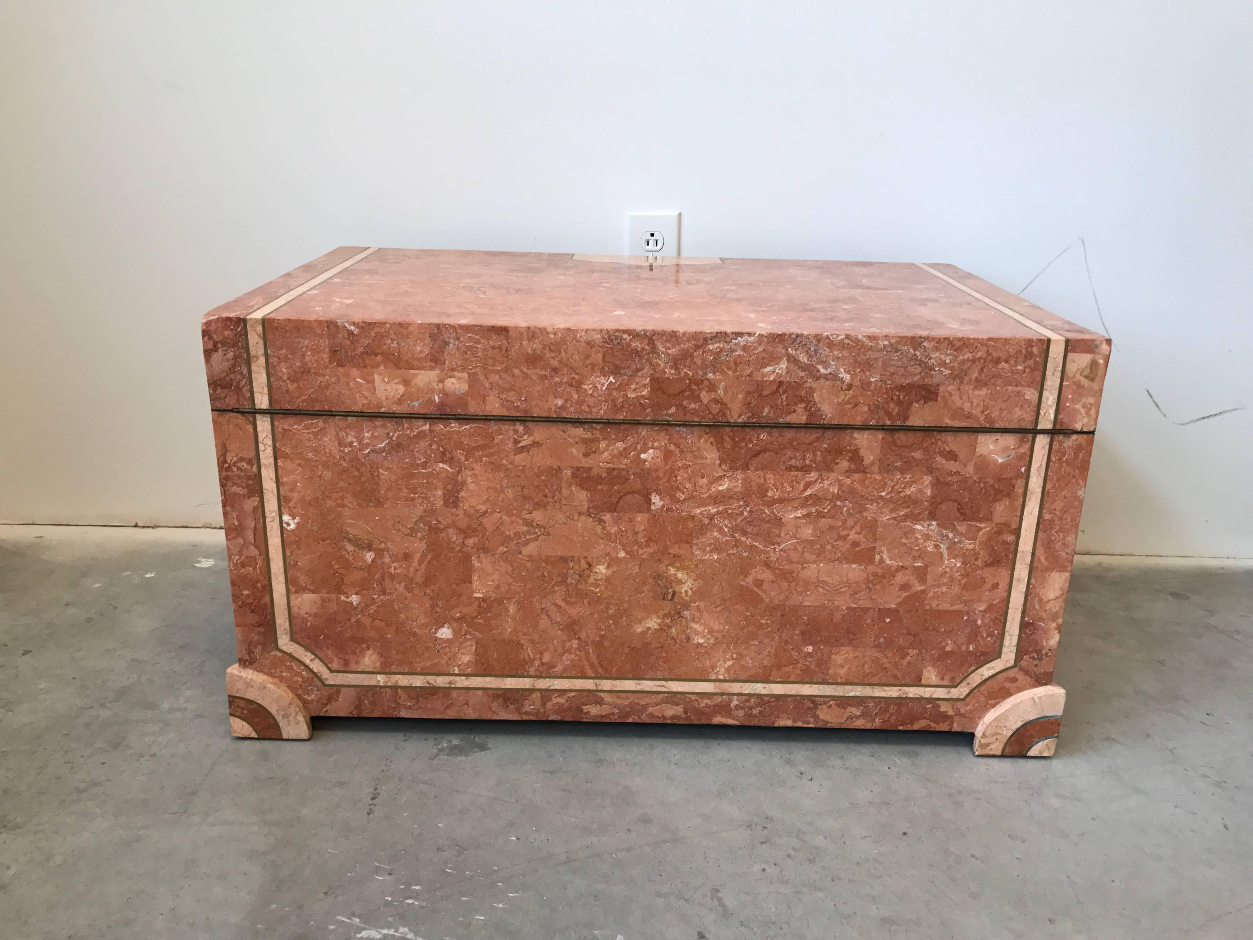 Philippine Robert Marcius for Casa Bique Tesselated Stone Trunk Coffee Table, 1980s For Sale