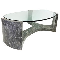 1980s Maitland-Smith Tessellated Marble Cocktail Table in a Biomorphic Form
