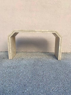 1980s Maitland Smith Tessellated Marble Postmodern Console Table