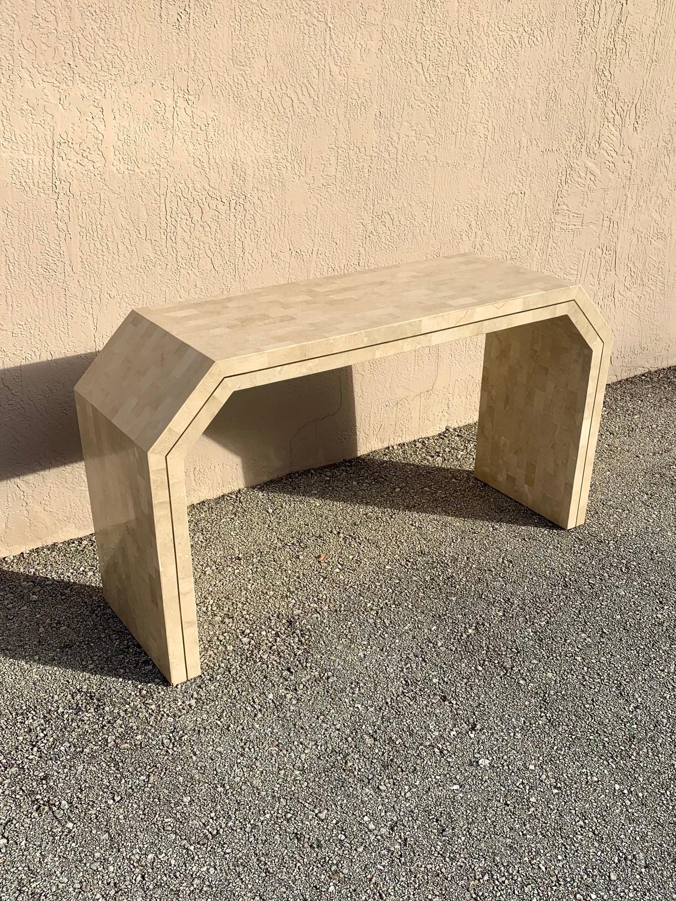 Post-Modern 1980s Maitland Smith Tessellated Marble Postmodern Console Table
