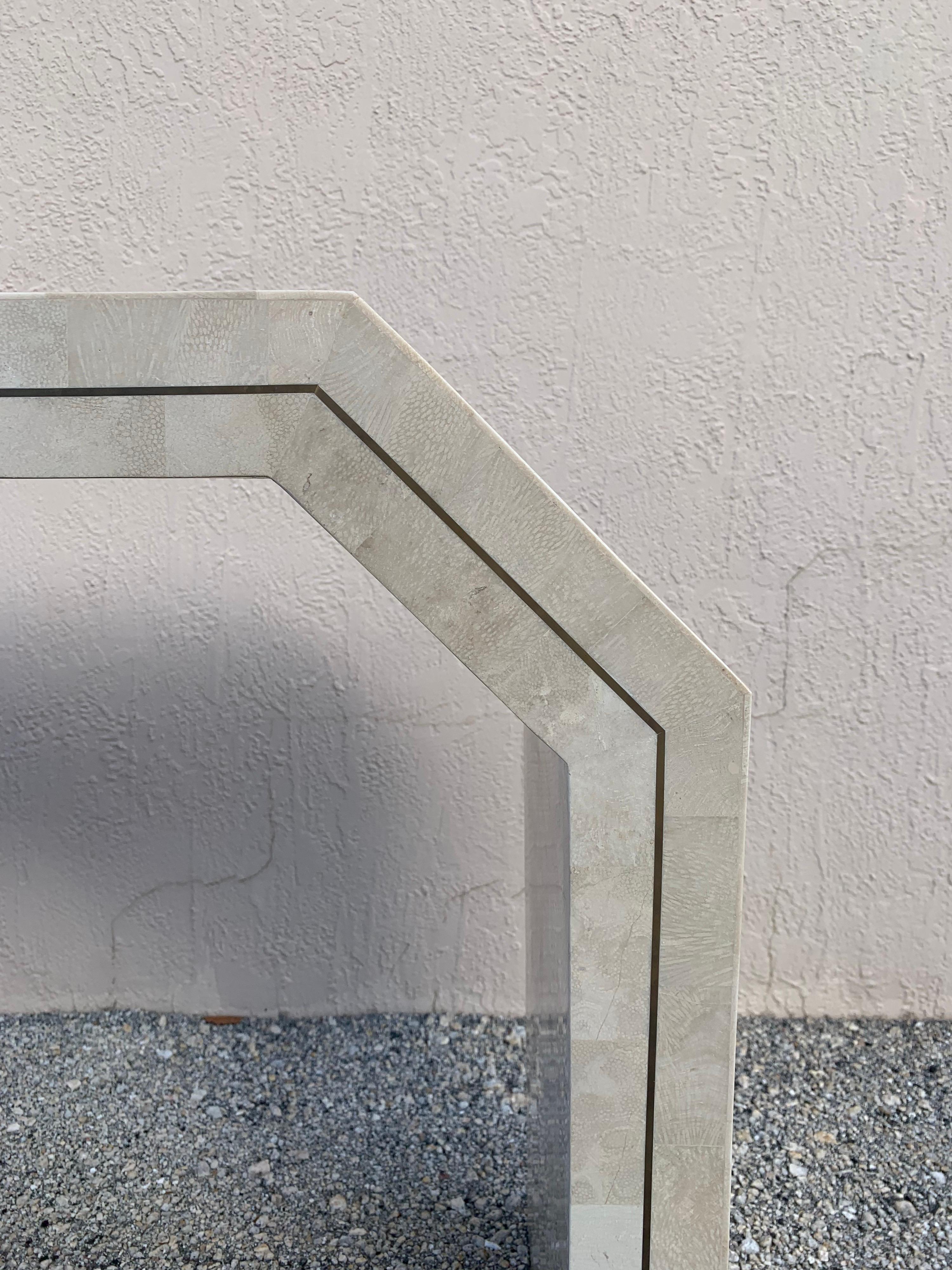 20th Century 1980s Maitland Smith Tessellated Marble Postmodern Console Table For Sale