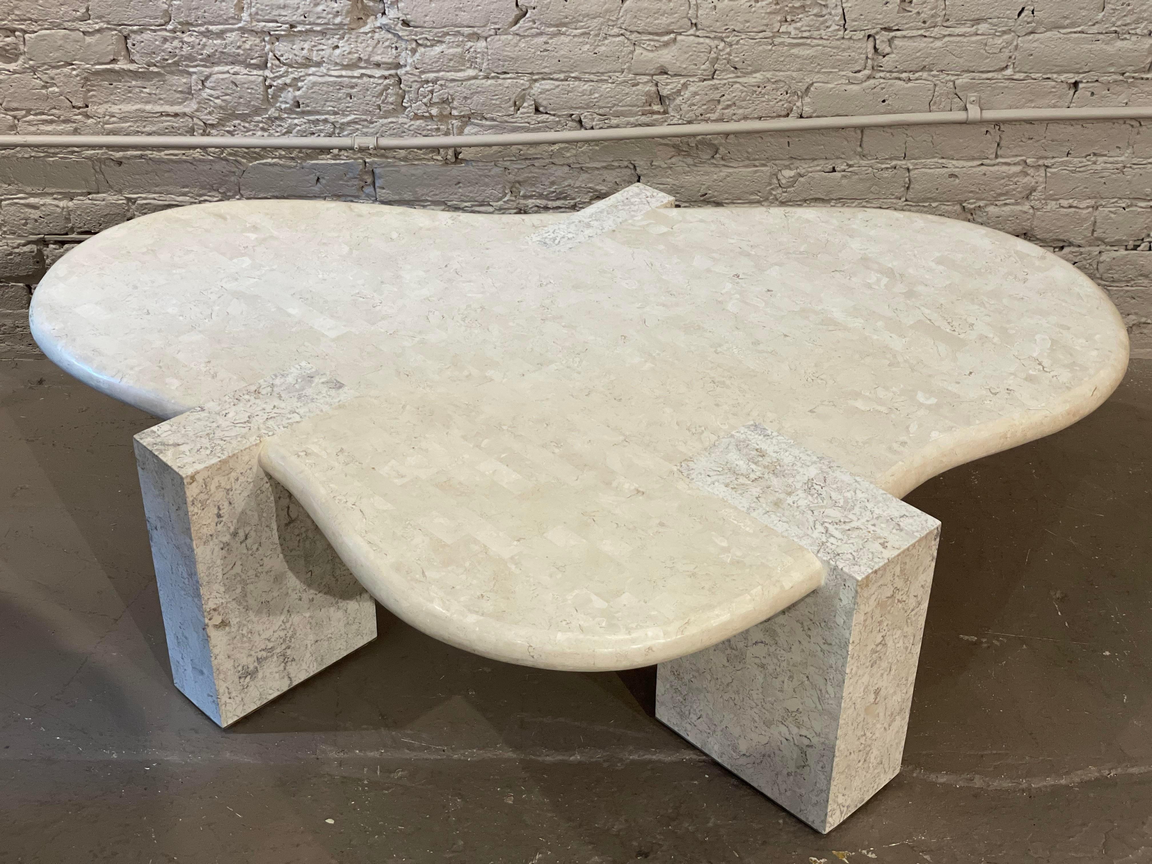 1980s Maitland-Smith Tessellated Stone Biomorphic Coffee Table 6