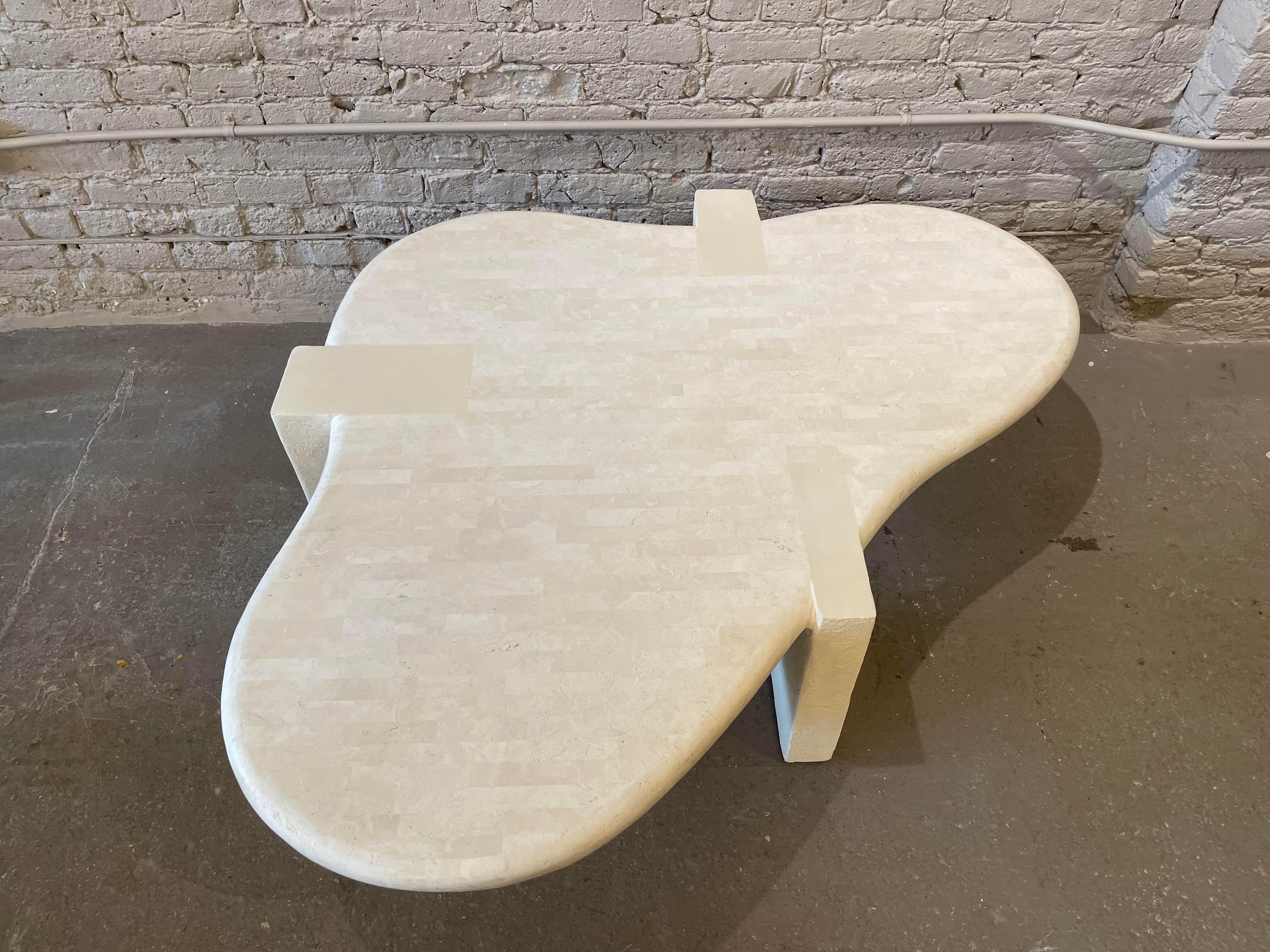 1980s Maitland Smith Tessellated Stone Biomorphic Coffee Table 7