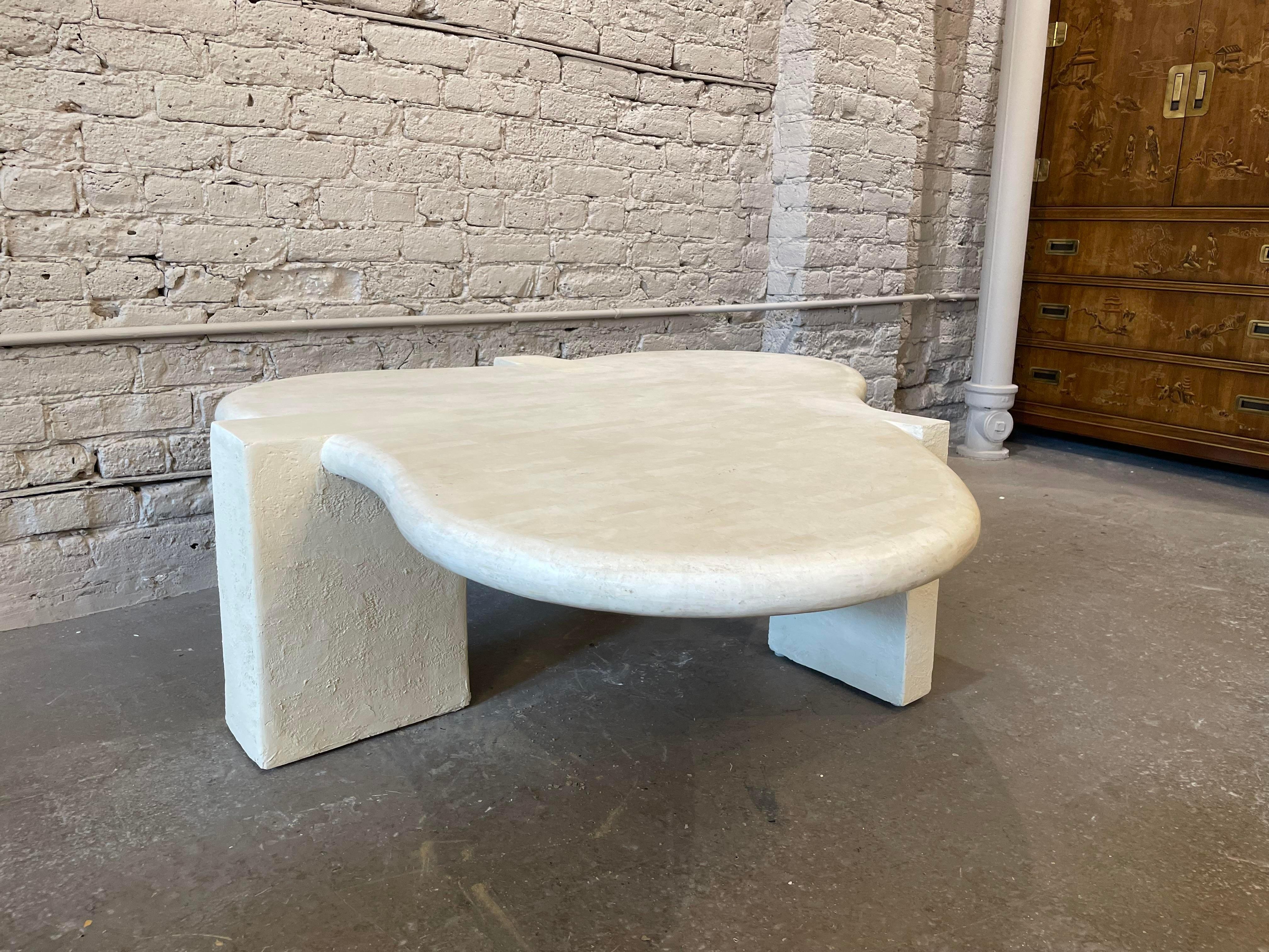 Post-Modern 1980s Maitland Smith Tessellated Stone Biomorphic Coffee Table