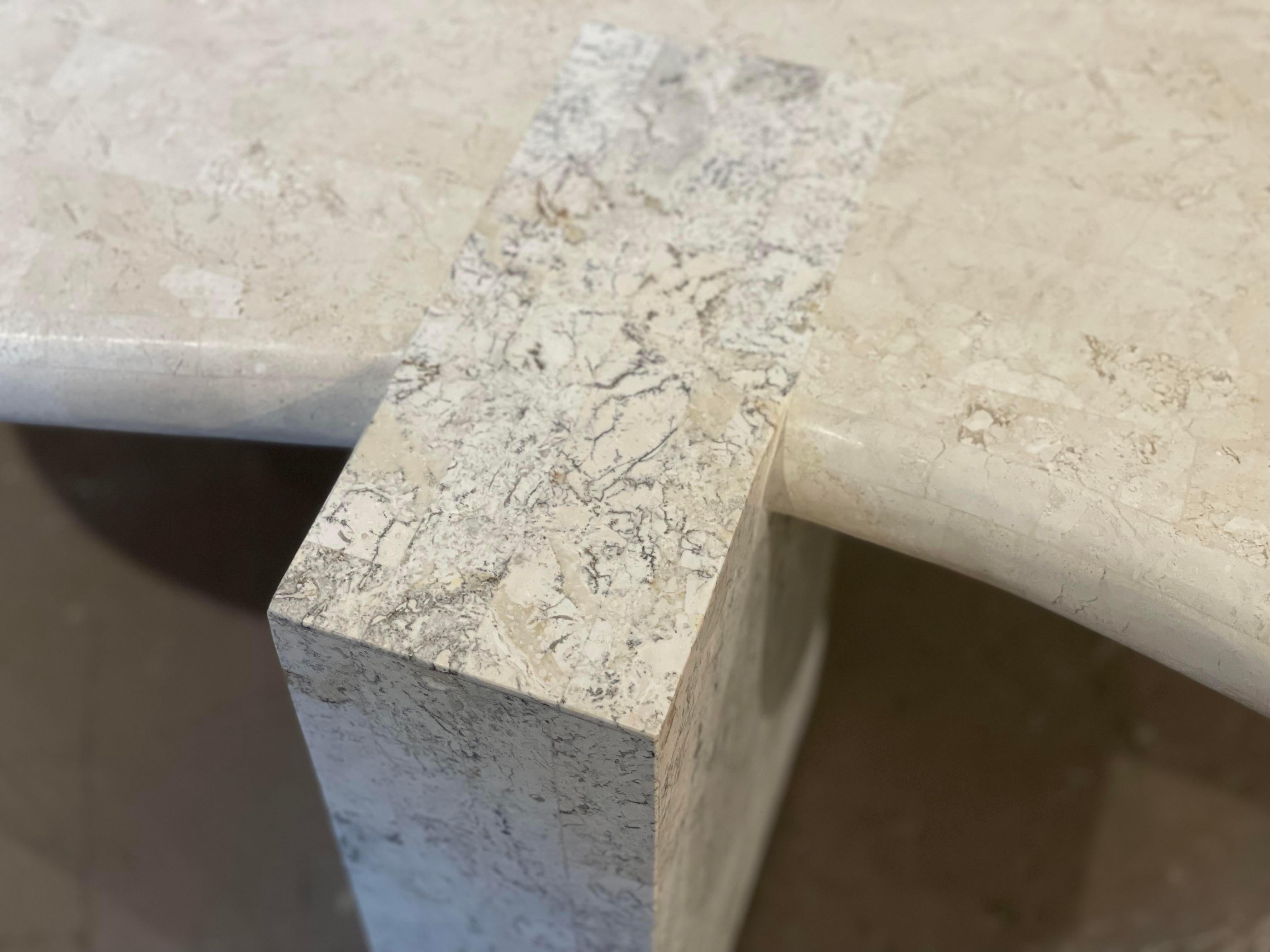 1980s Maitland-Smith Tessellated Stone Biomorphic Coffee Table In Excellent Condition In Chicago, IL