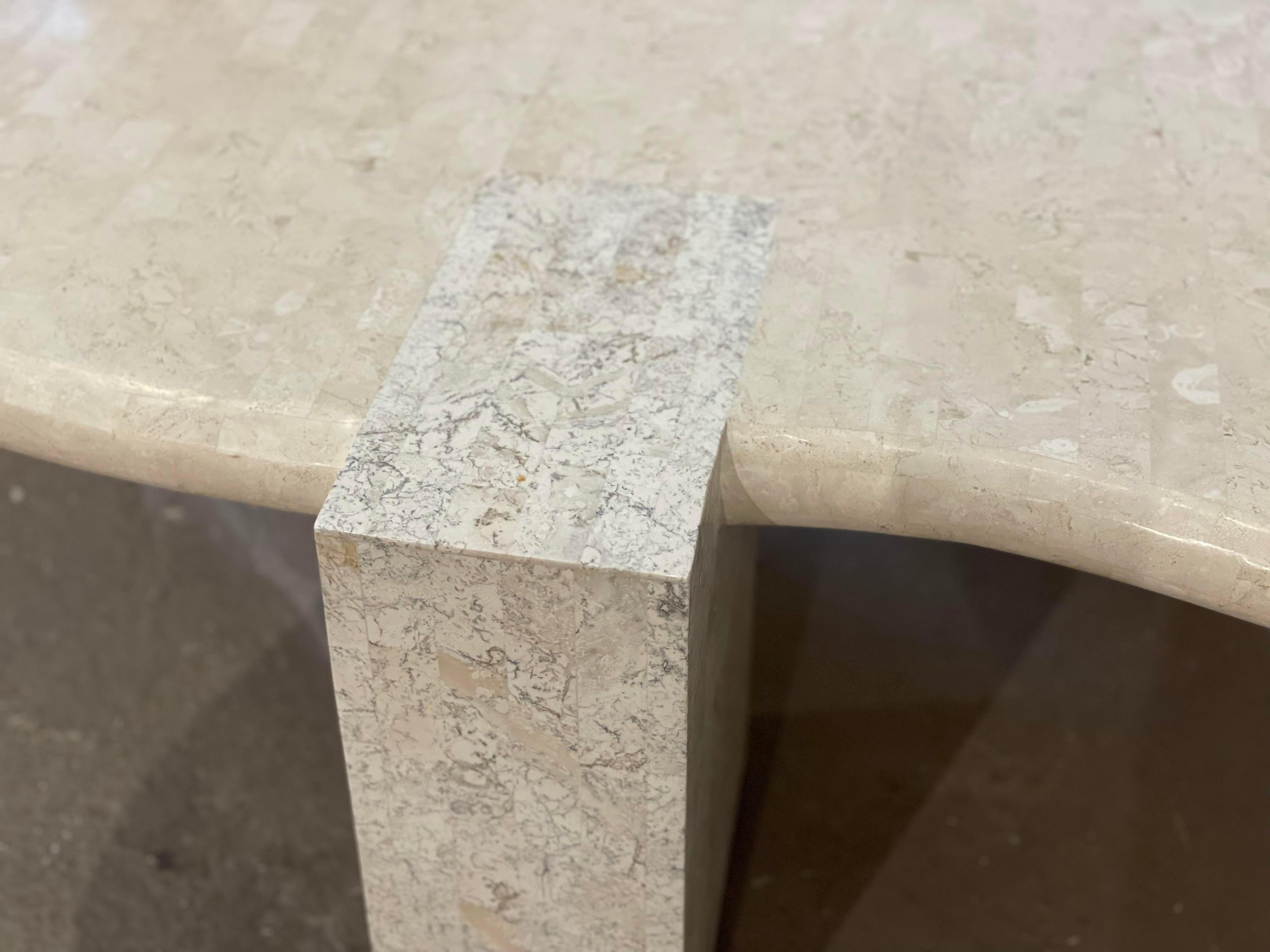 Late 20th Century 1980s Maitland-Smith Tessellated Stone Biomorphic Coffee Table
