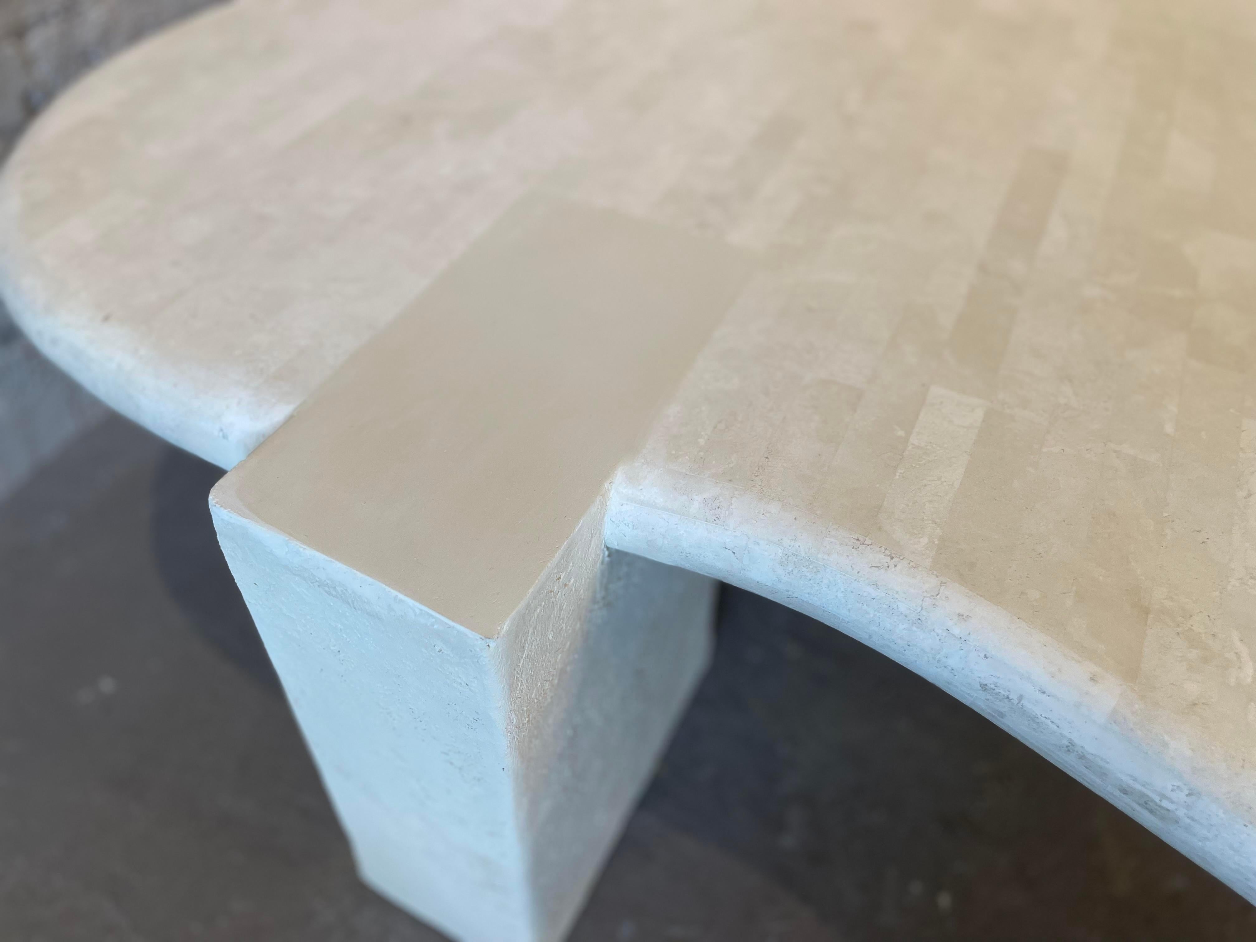 Late 20th Century 1980s Maitland Smith Tessellated Stone Biomorphic Coffee Table