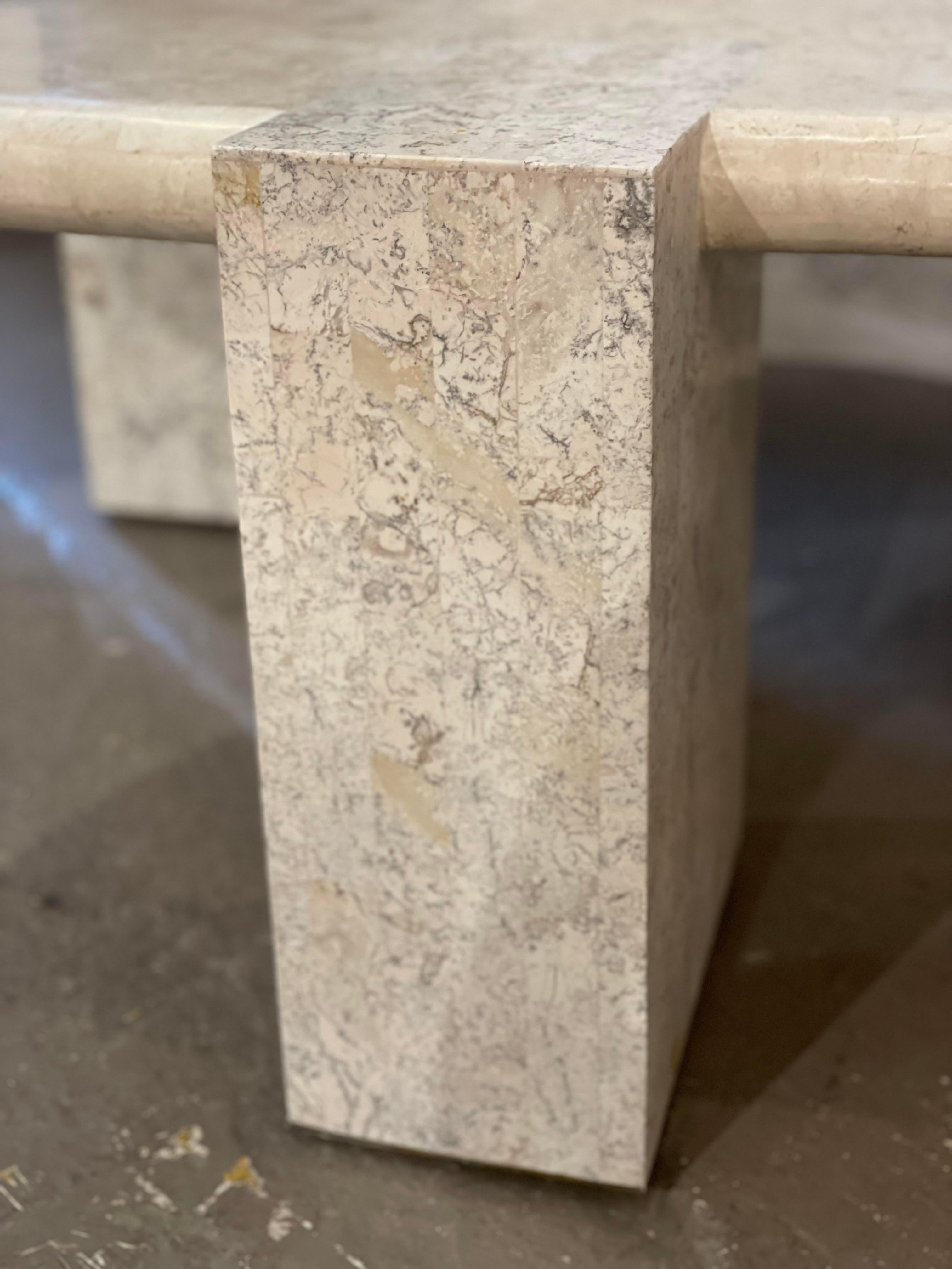 1980s Maitland-Smith Tessellated Stone Biomorphic Coffee Table 1