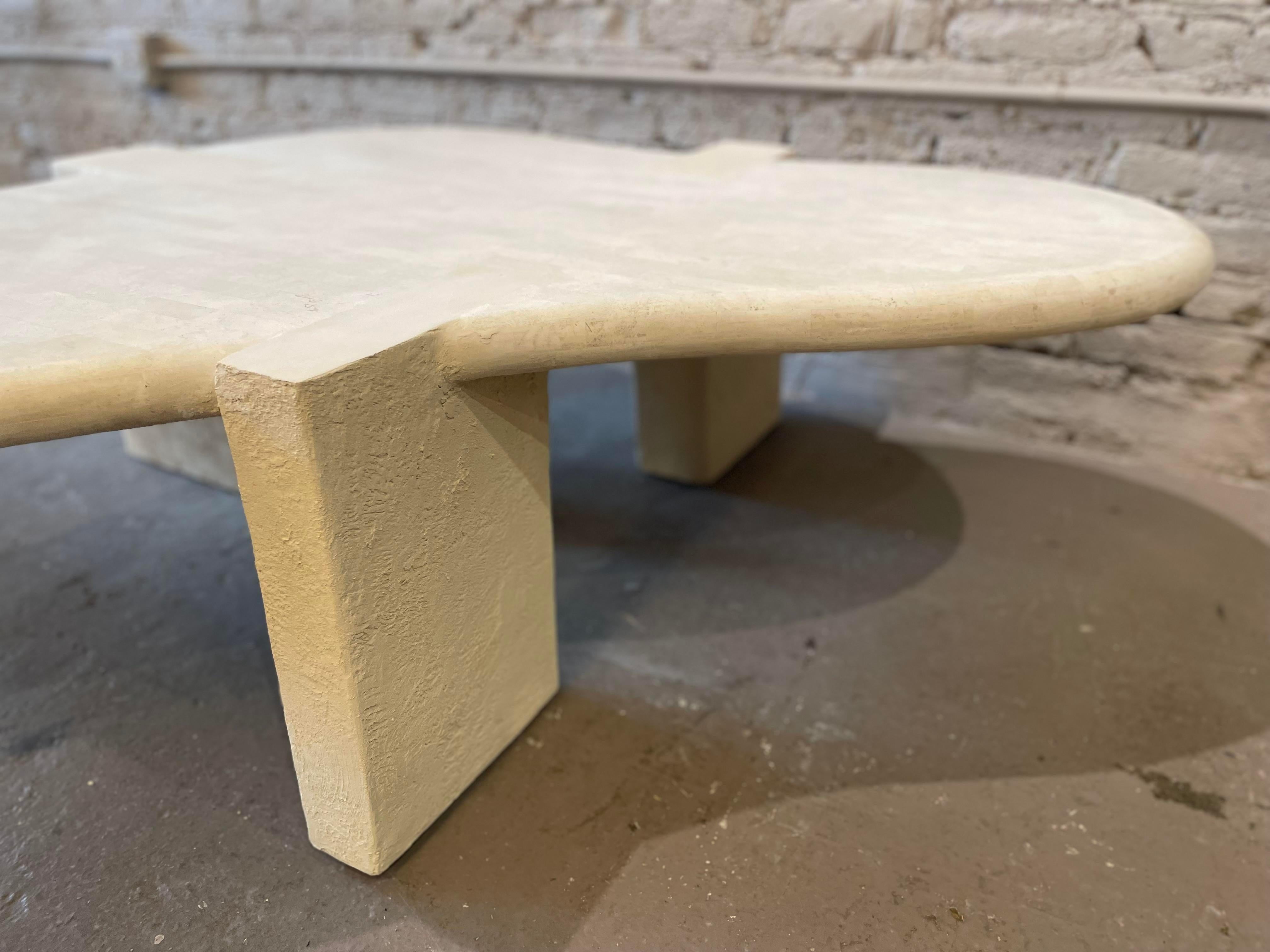 1980s Maitland Smith Tessellated Stone Biomorphic Coffee Table 1