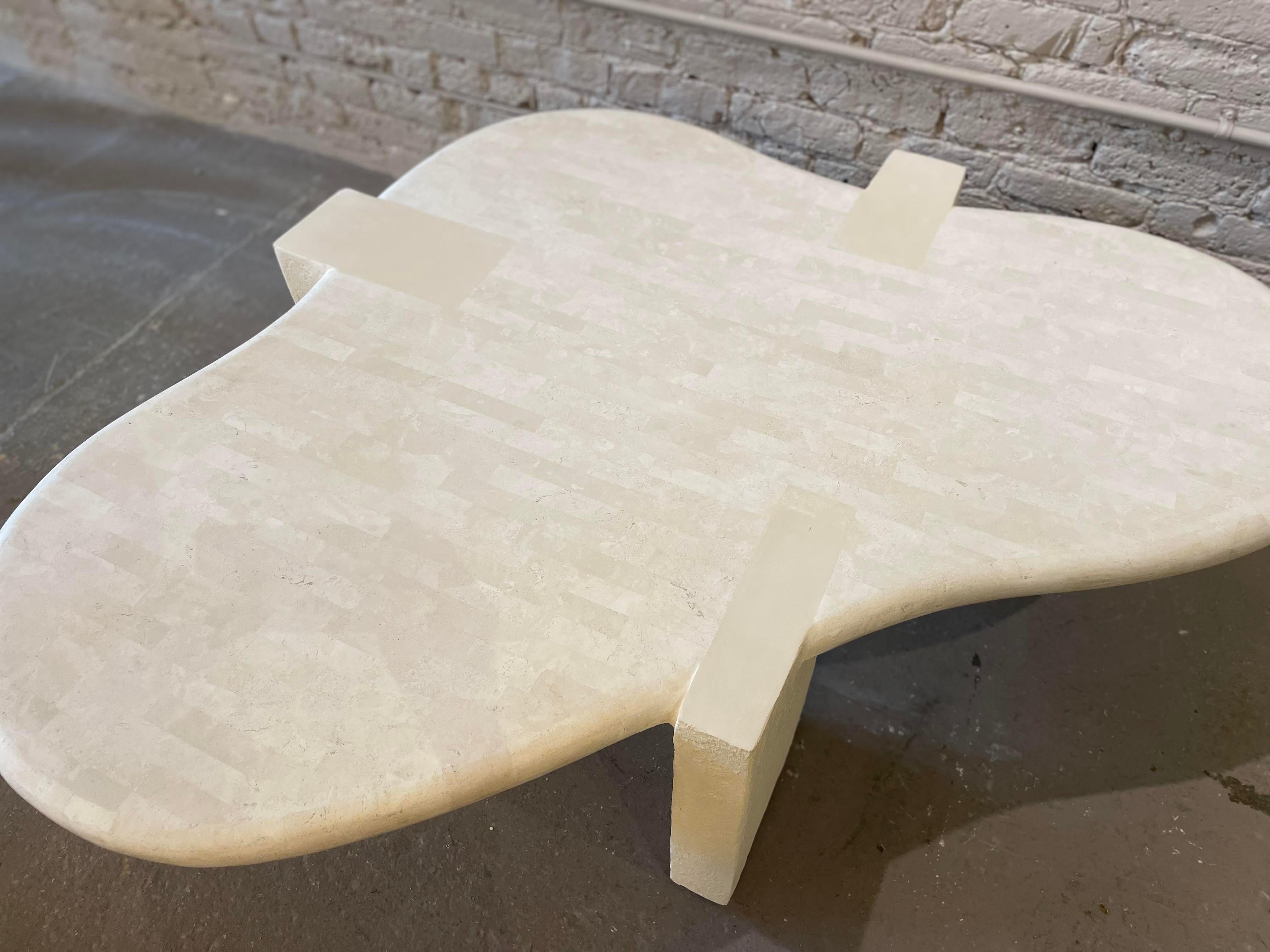 1980s Maitland Smith Tessellated Stone Biomorphic Coffee Table 2