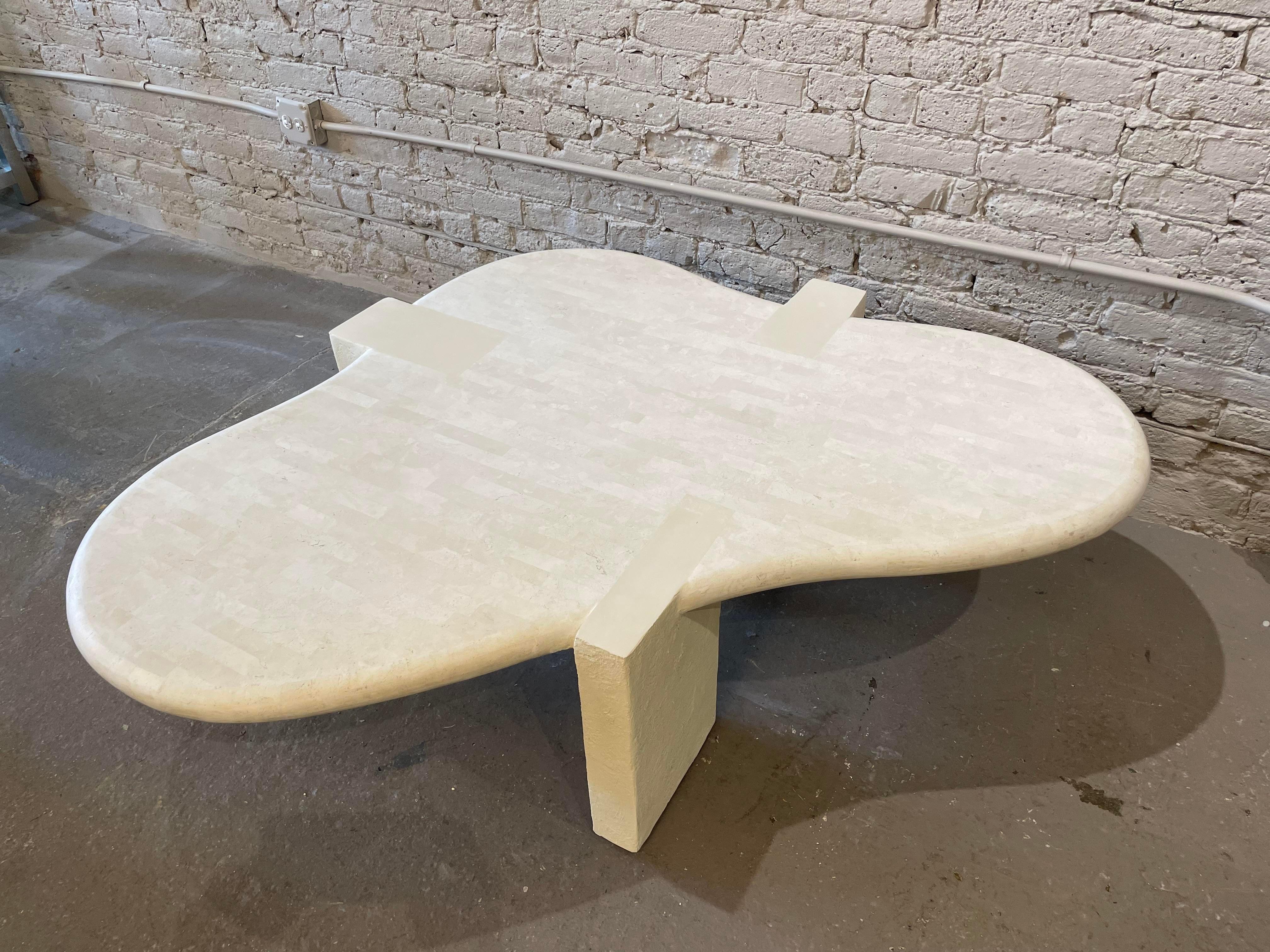 1980s Maitland Smith Tessellated Stone Biomorphic Coffee Table 3
