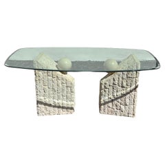 1980s Maitland Smith Tessellated Stone Dining Table