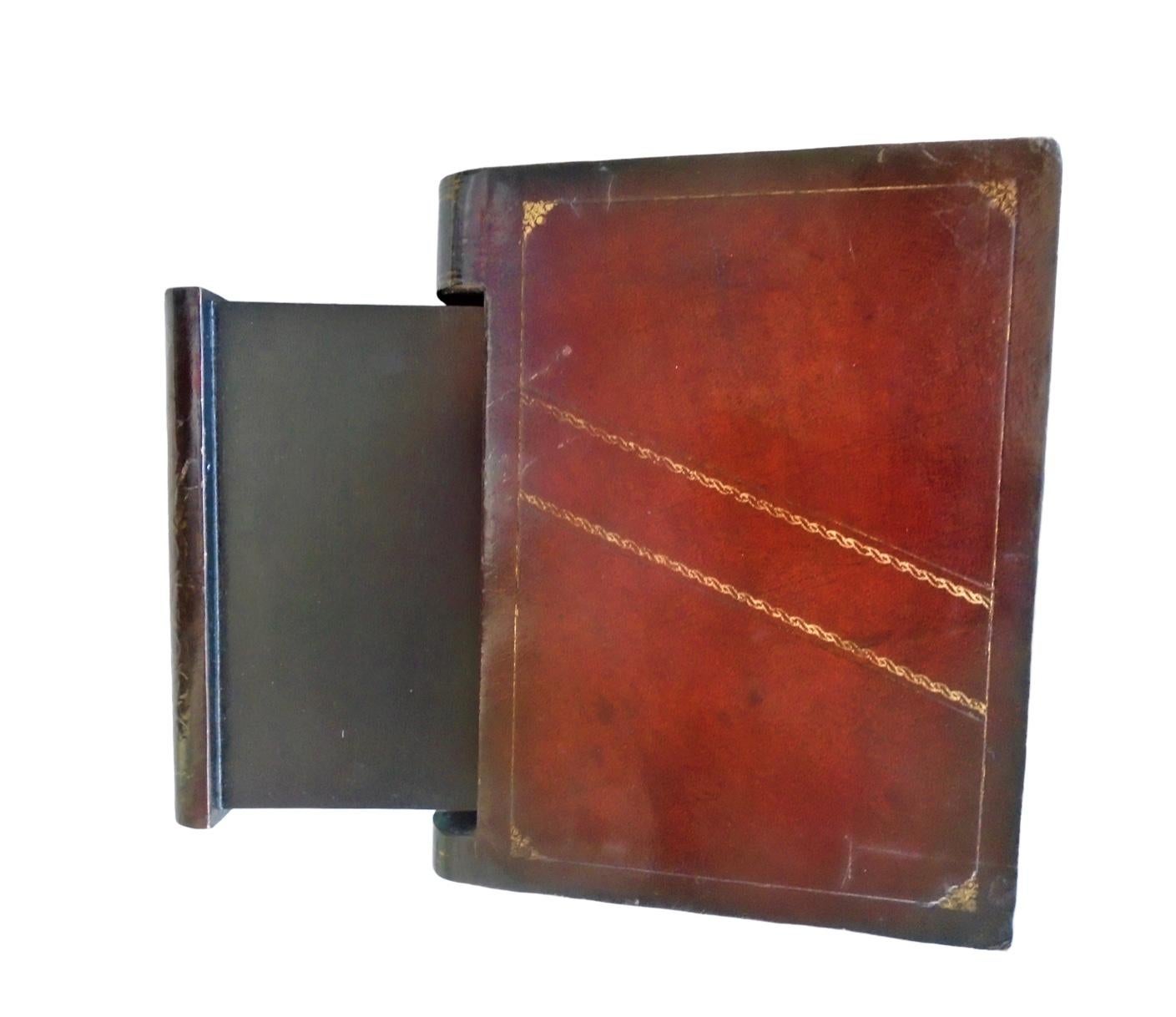 Faux Leather 1980s Maitland Smith Trompe L’oeil Book Box