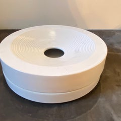 1980s Mangiarotti Style Modernist White Ceramic Round Italian Ashtray