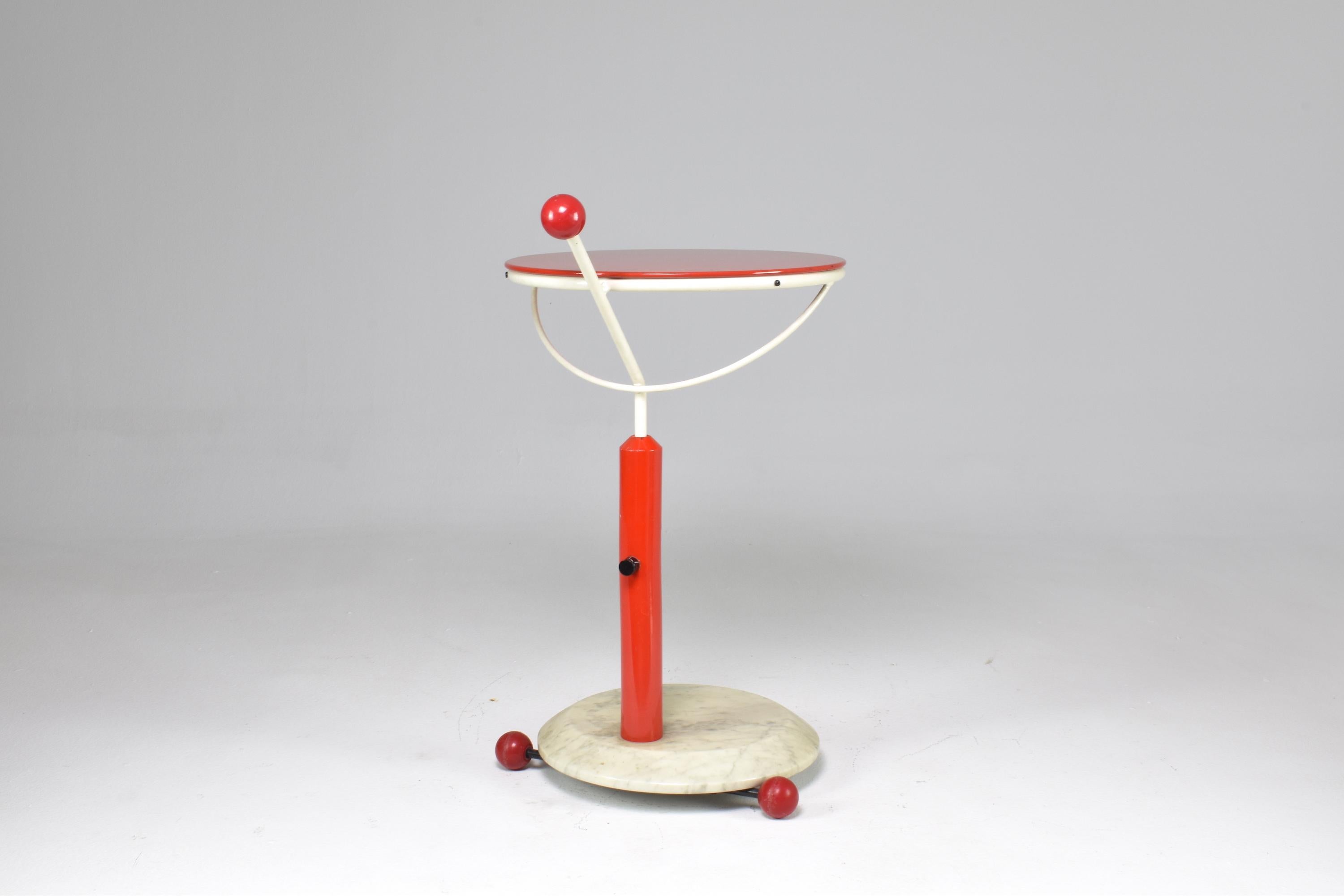1980s Marble and Metal Rolling Cart by Porada Arredi Italy In Good Condition For Sale In Paris, FR