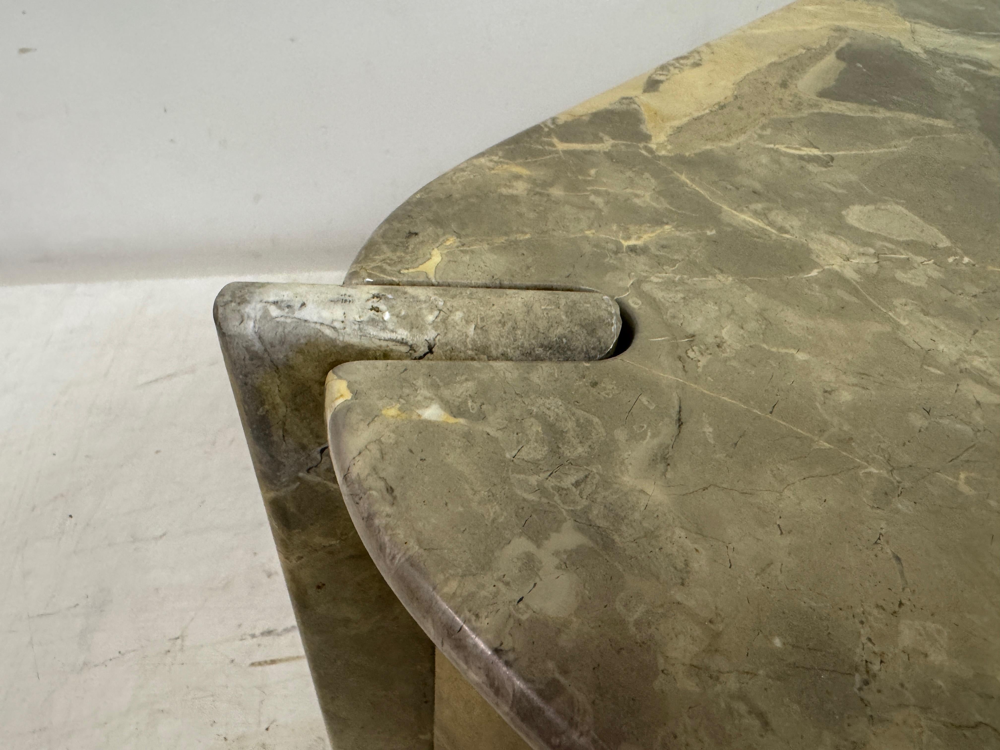 1980s Marble Coffee Table In Eye Shaped Form 6