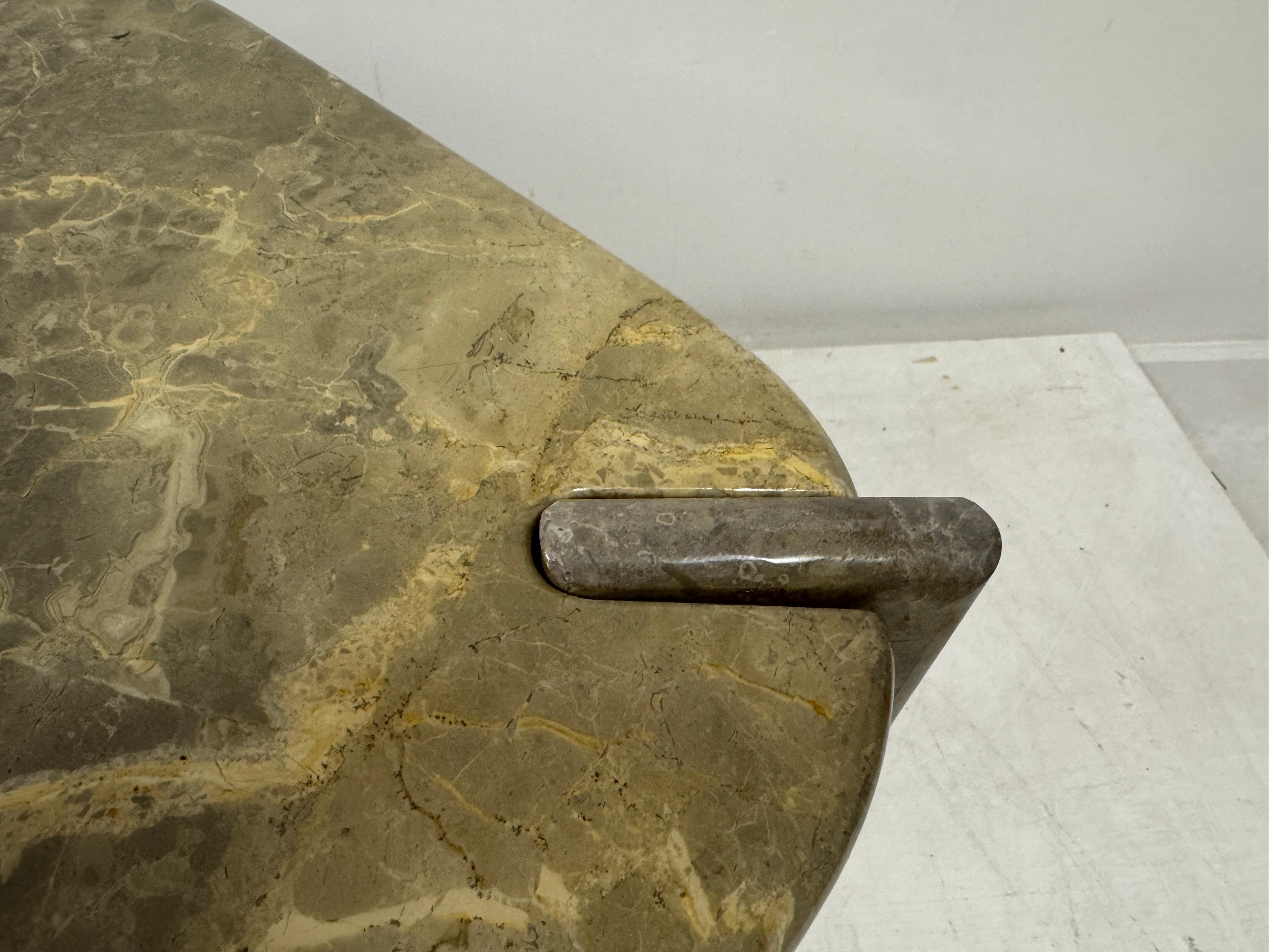 1980s Marble Coffee Table In Eye Shaped Form 2