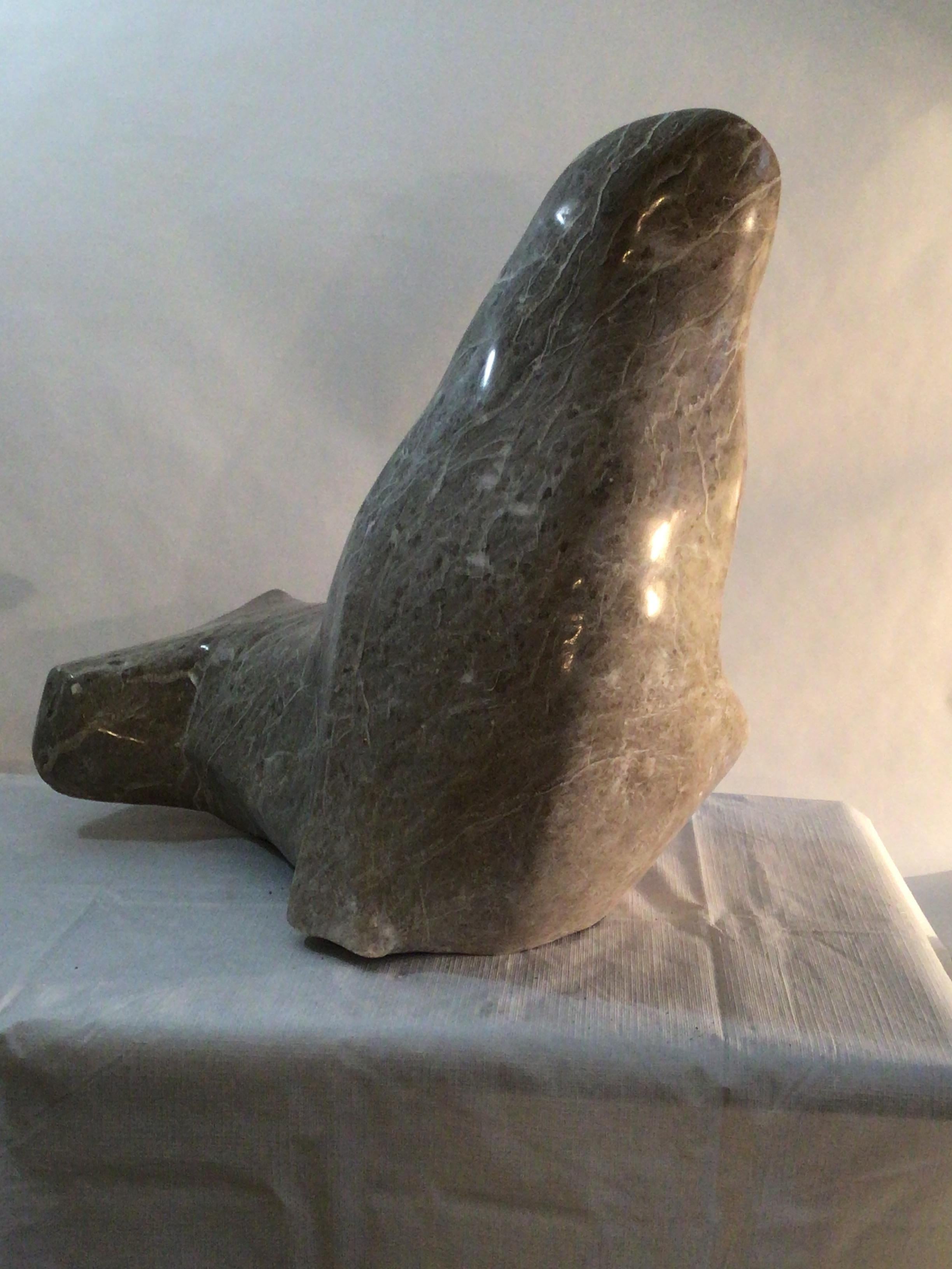 Unknown 1980s Marble Seal Sculpture 'Signed' For Sale