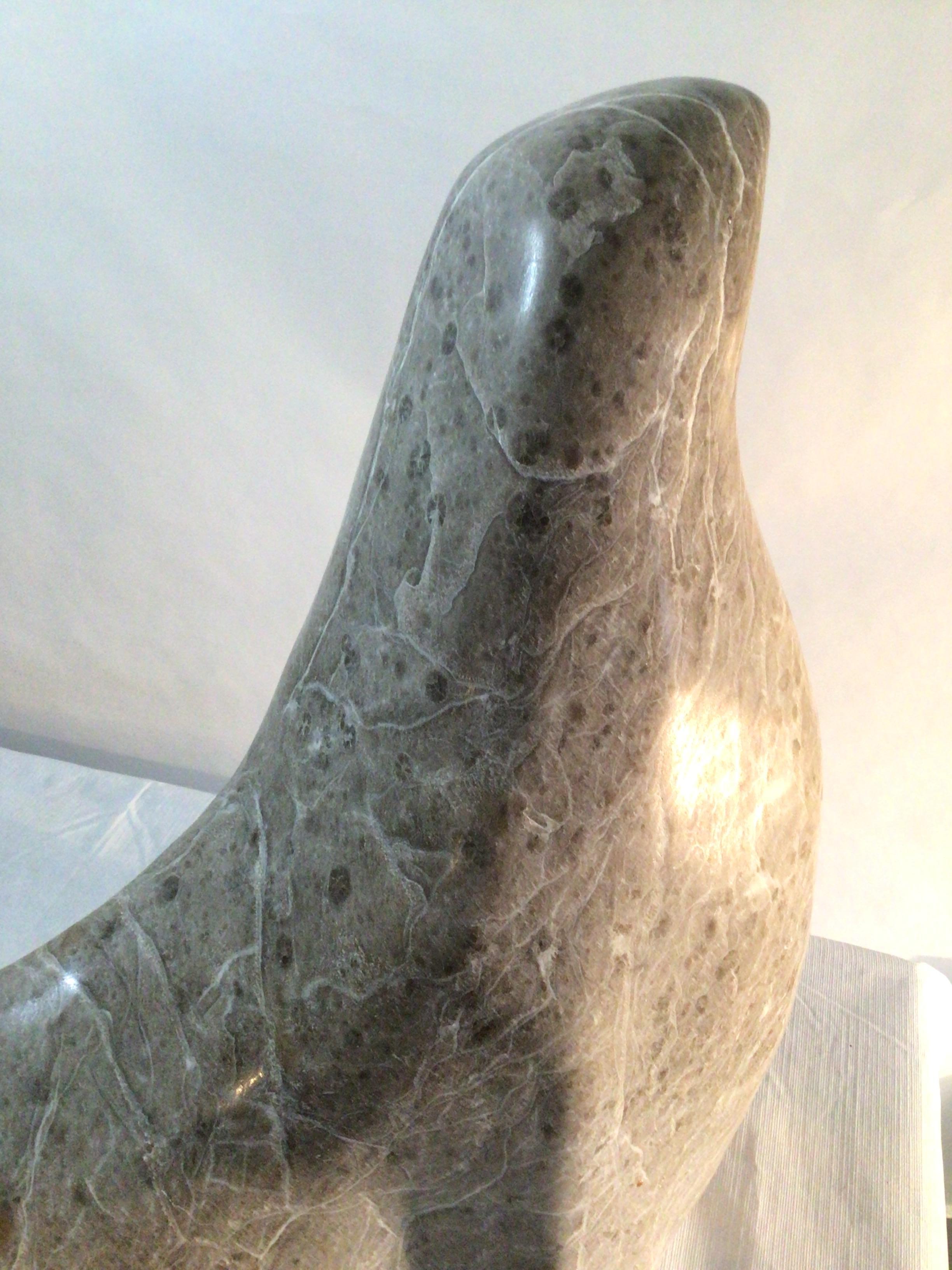 1980s Marble Seal Sculpture 'Signed' For Sale 1