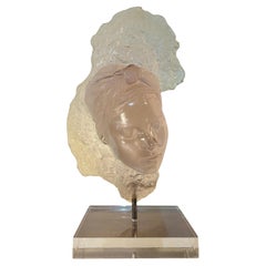 1980s Marc Sijan Hyperrealist Cast Lucite Sculpture on Acrylic Base