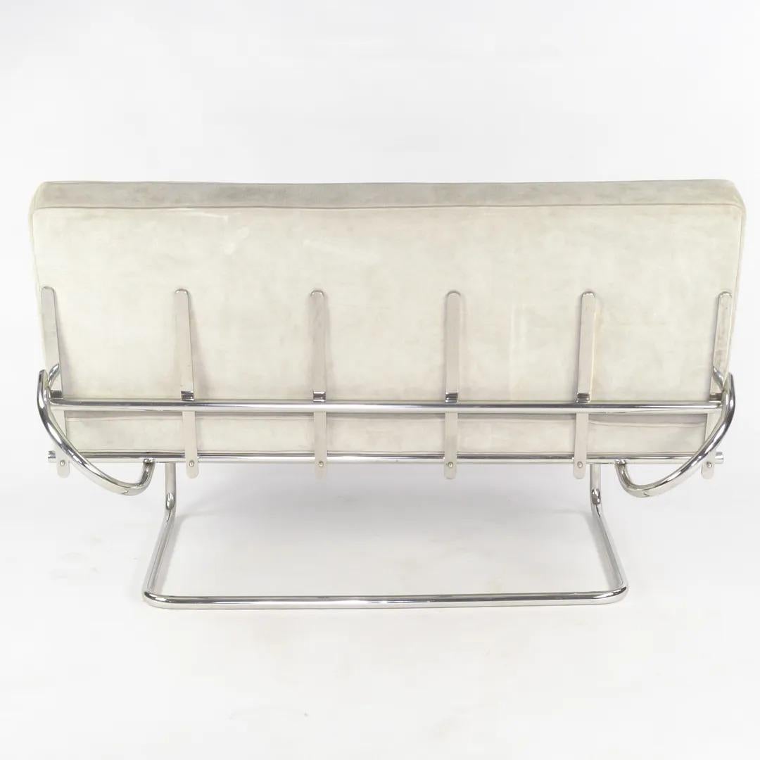 1980s Marcel Breuer for Tecta Gray Suede F40 Settee / Sofa Made in Germany For Sale 3