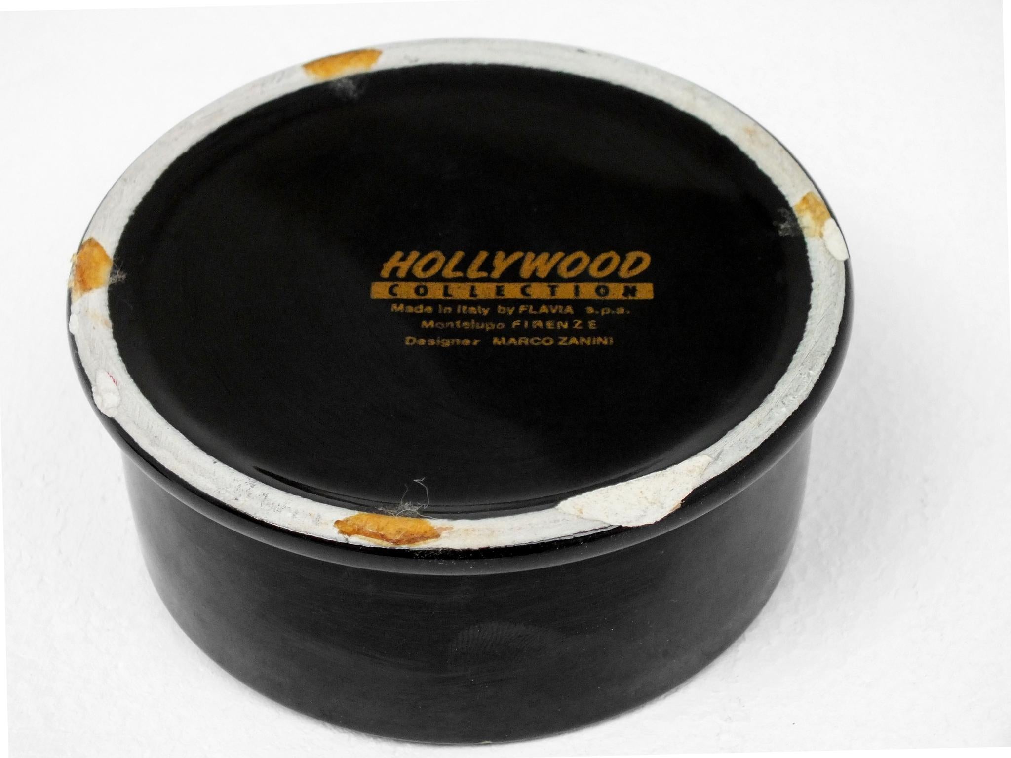 Marco Zanini for Hollywood collection by Flavia Montelupo, ceramic years 80.

 Measure h 4 inches x diam 5
