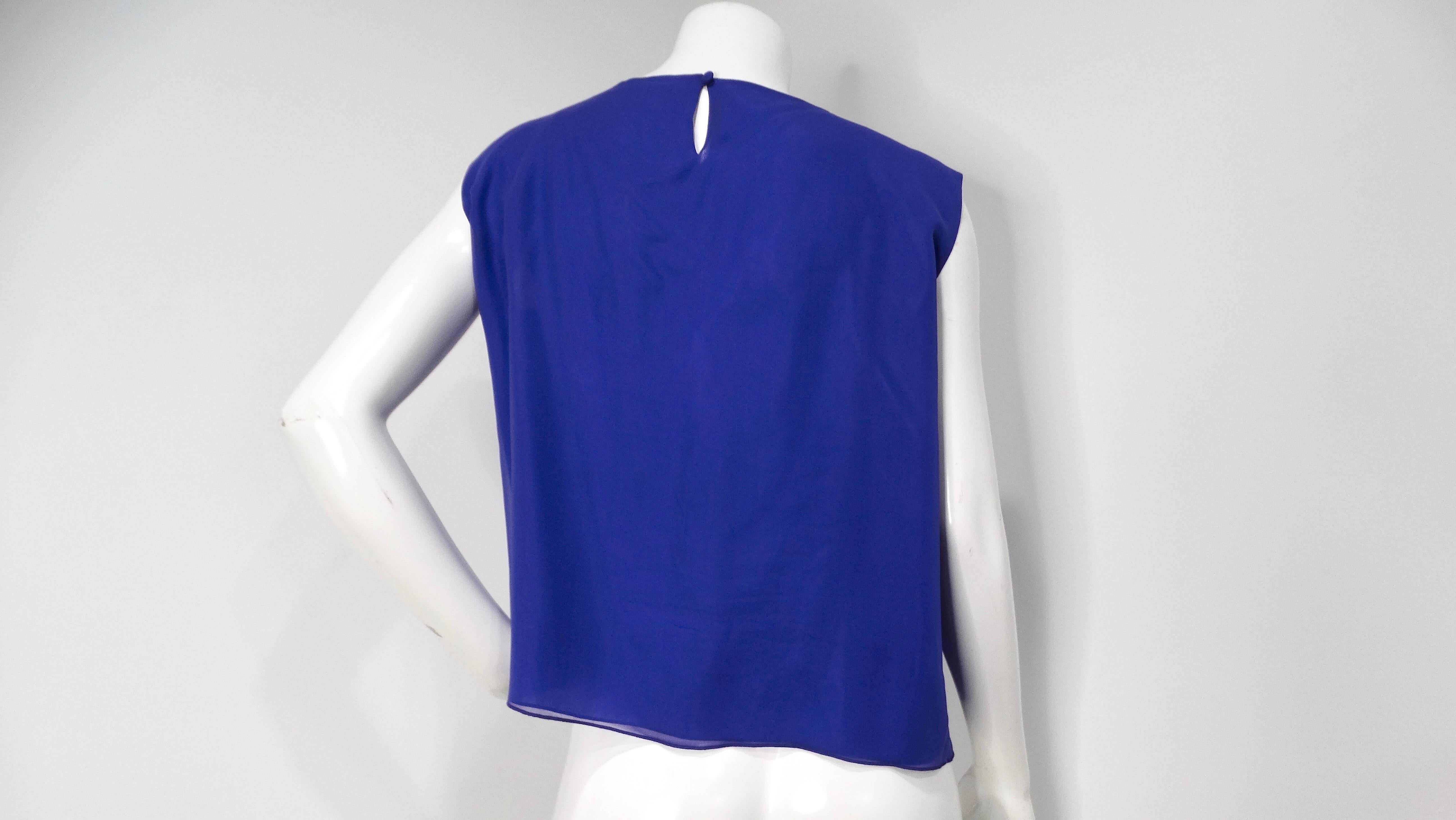 1980s Marian Clayden Electric Blue Burnt-Out Velvet Kimono For Sale 7