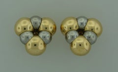 Boucles d'oreilles Marina B en or 18k et acier inoxydable des années 1980